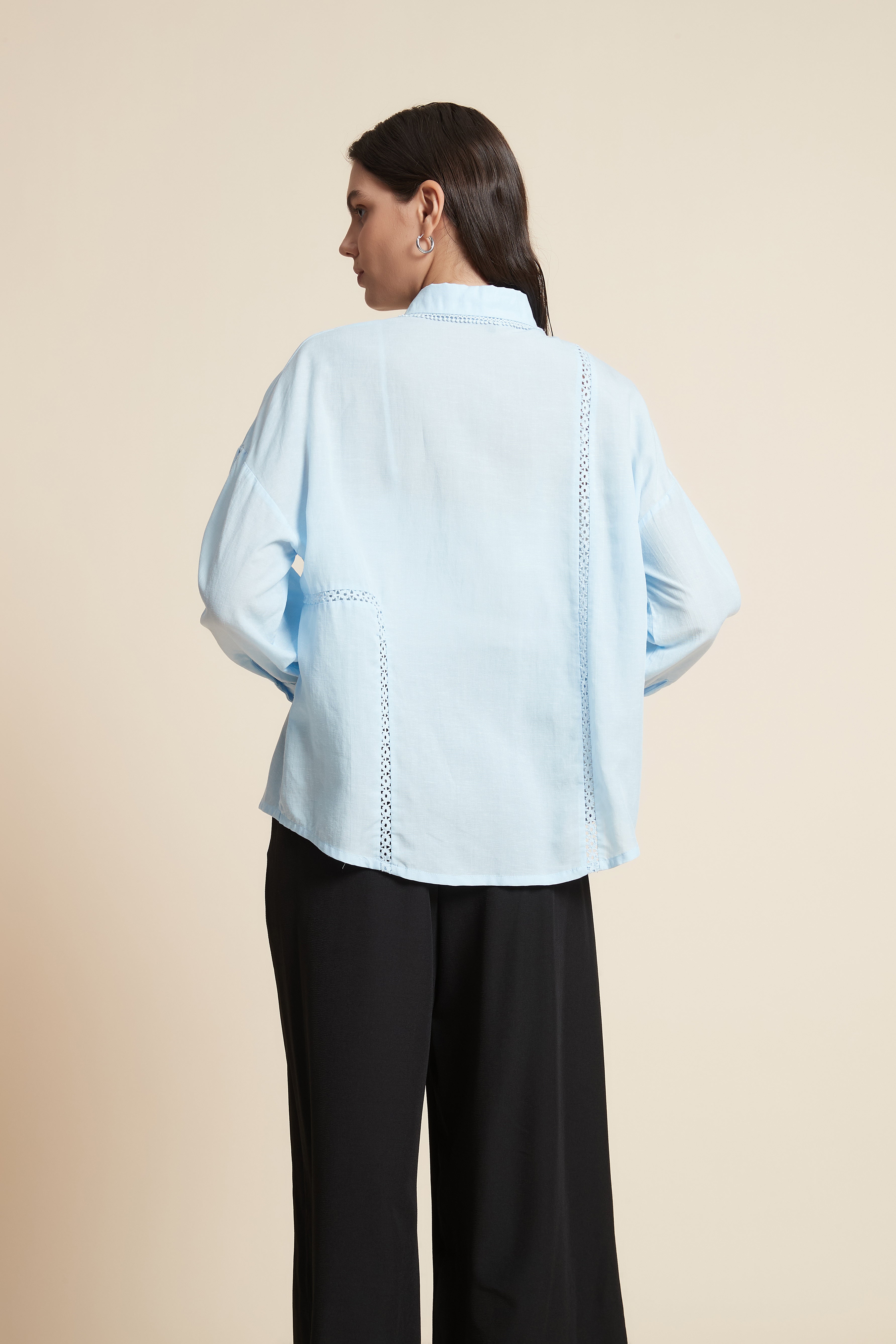 Long Sleeve Cropped Blouse