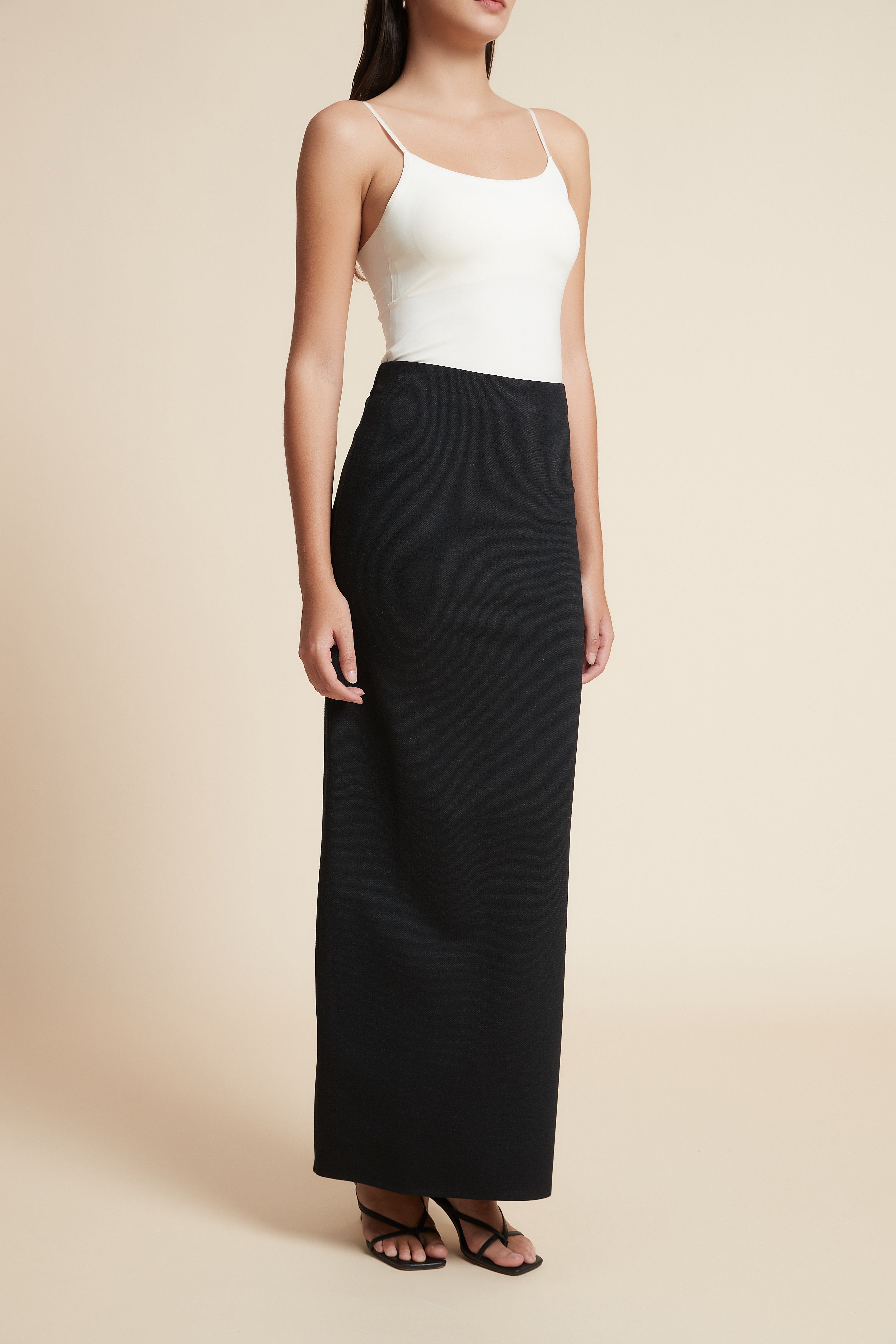 Solid Long Straight Skirt