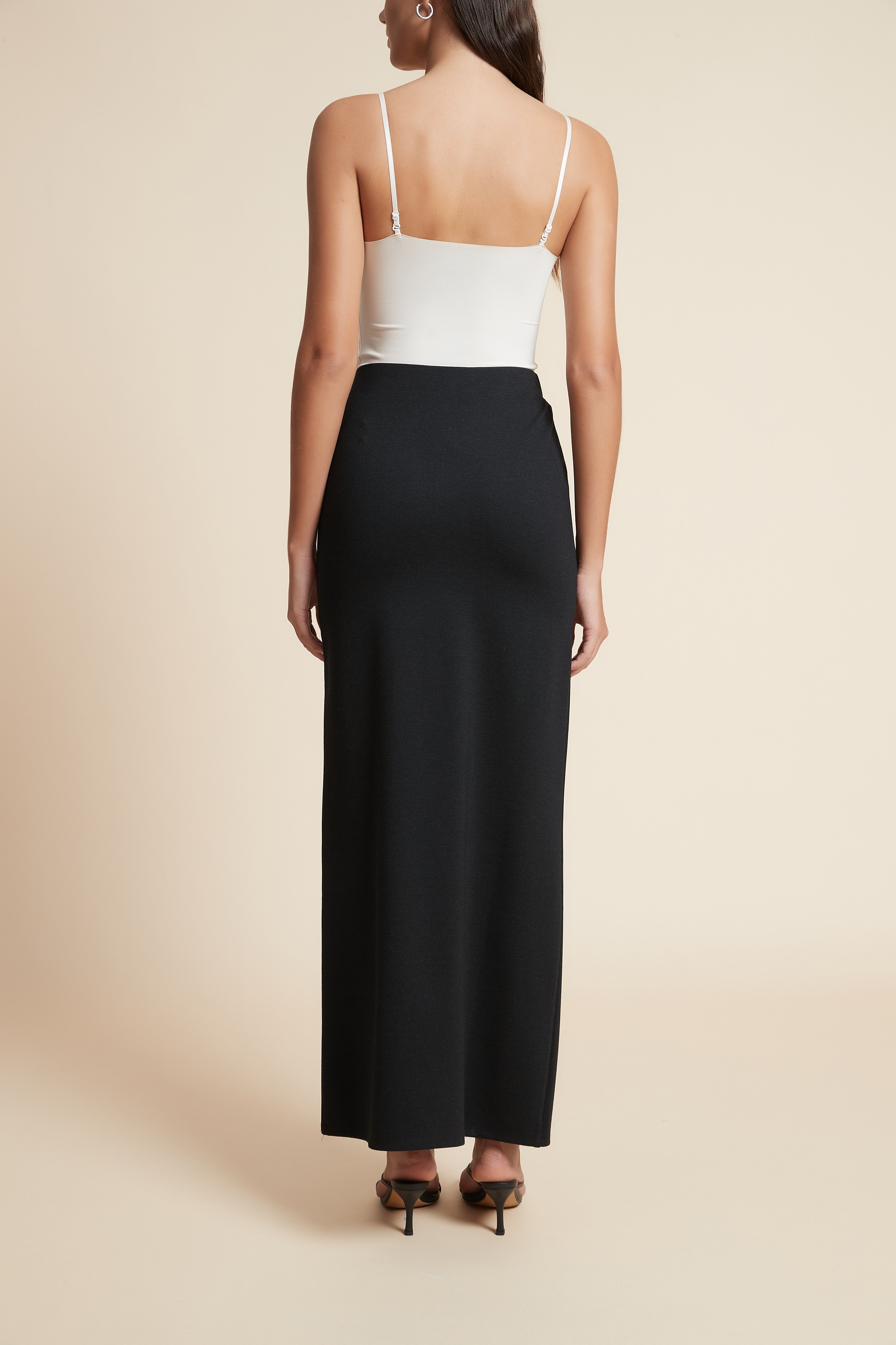 Solid Long Straight Skirt