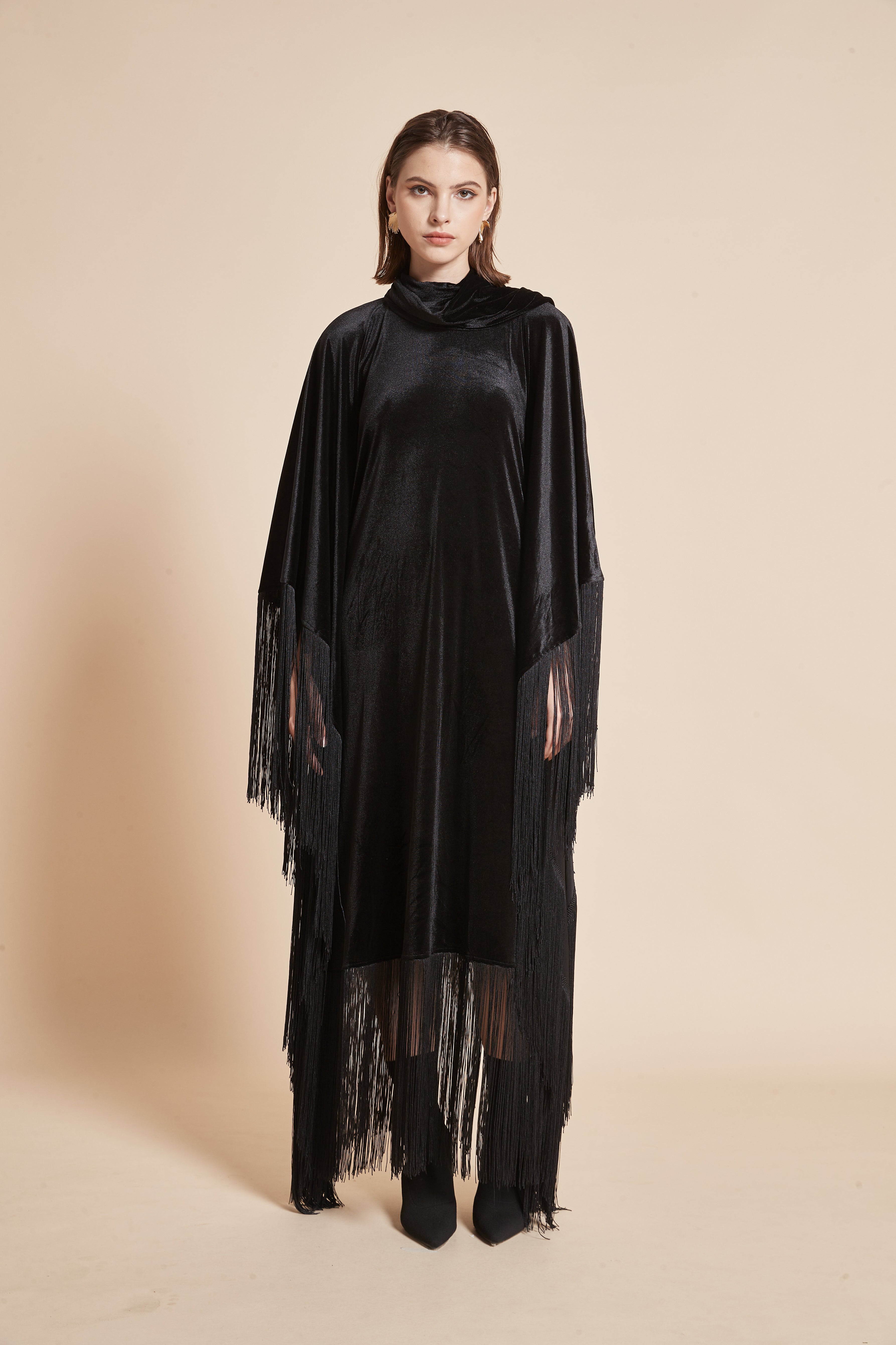 Yola Winter Velvet Dress with Butterfly Cut