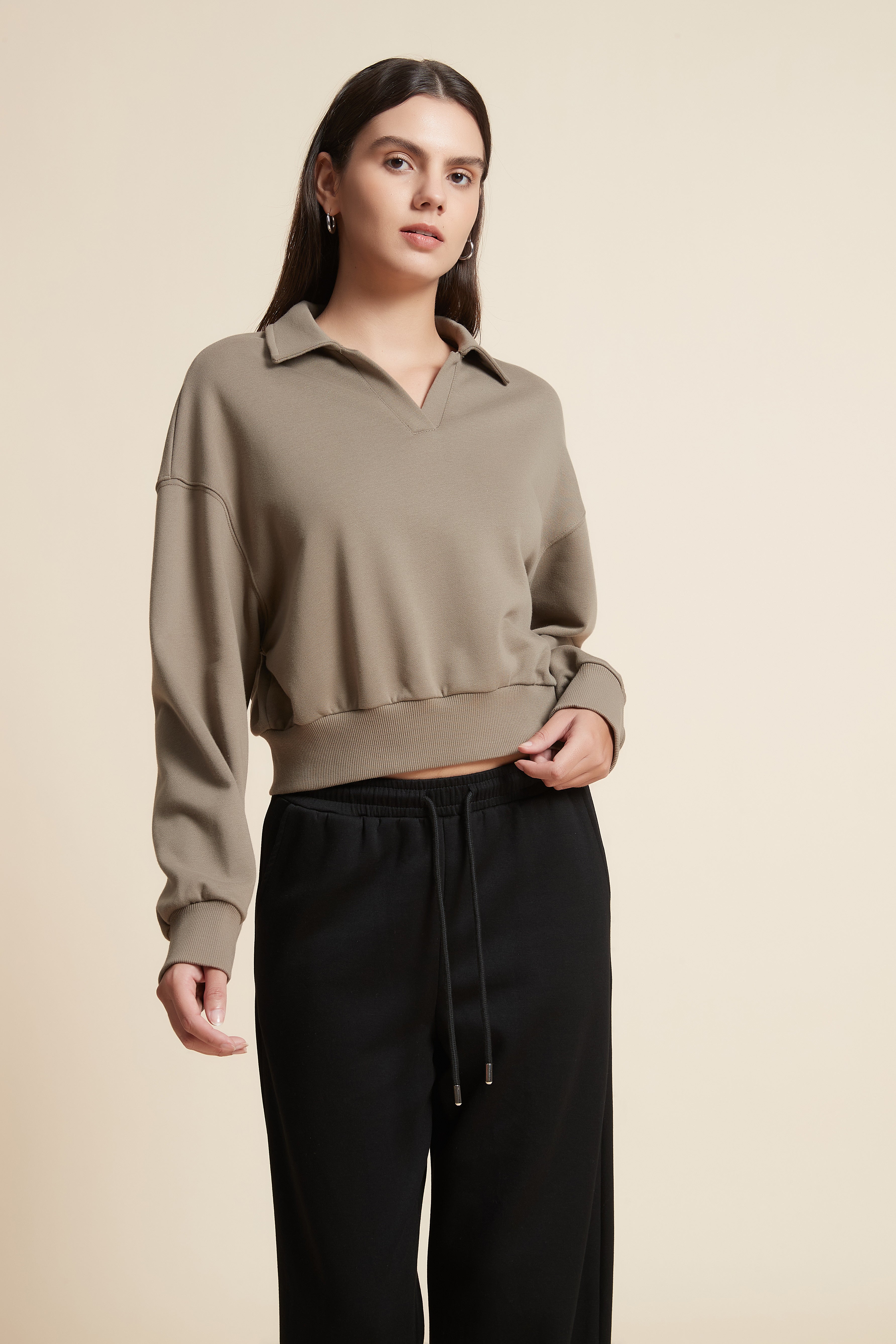 Long Sleeve Solid Blouse