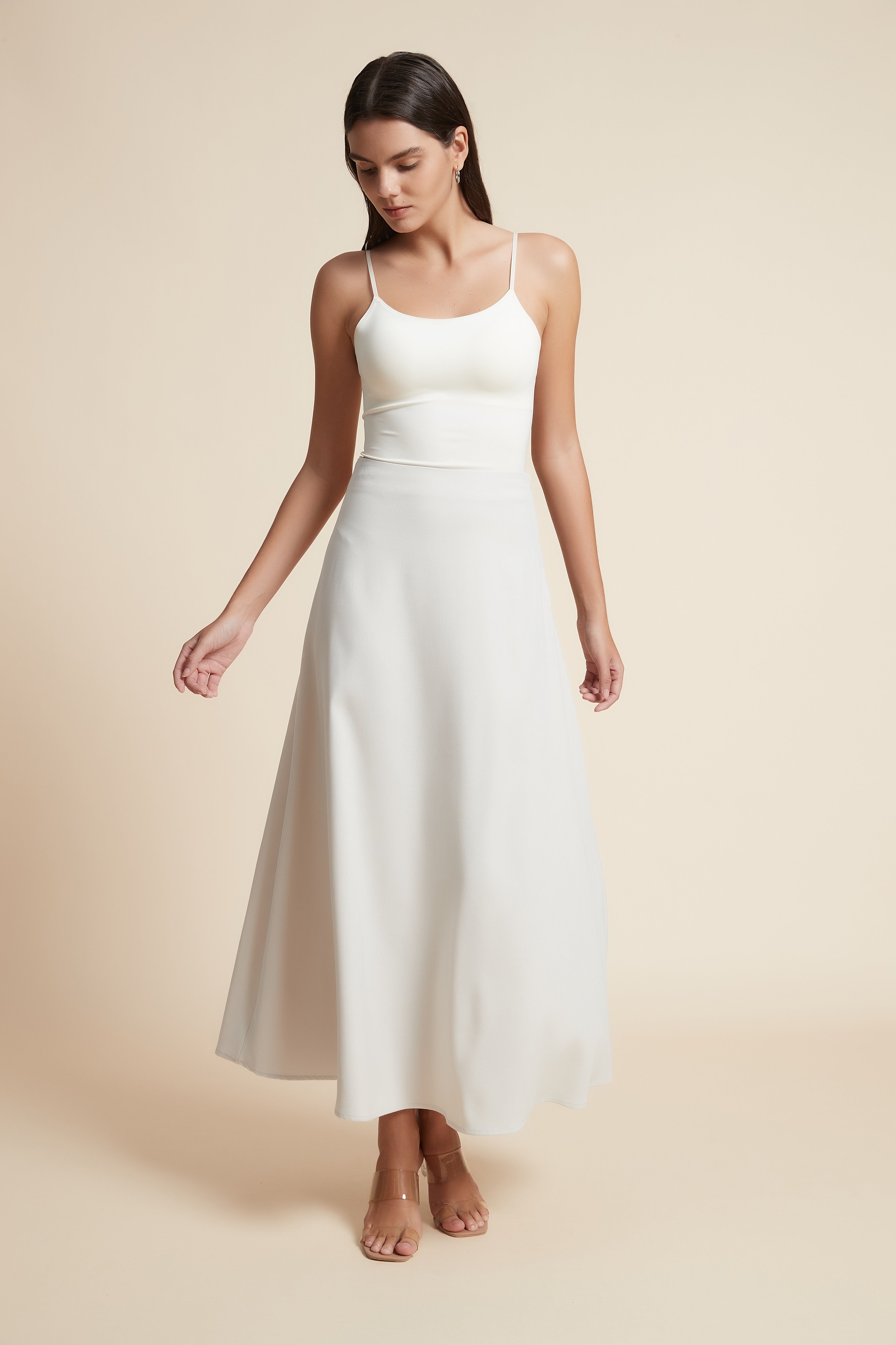 Solid Wide Skirt