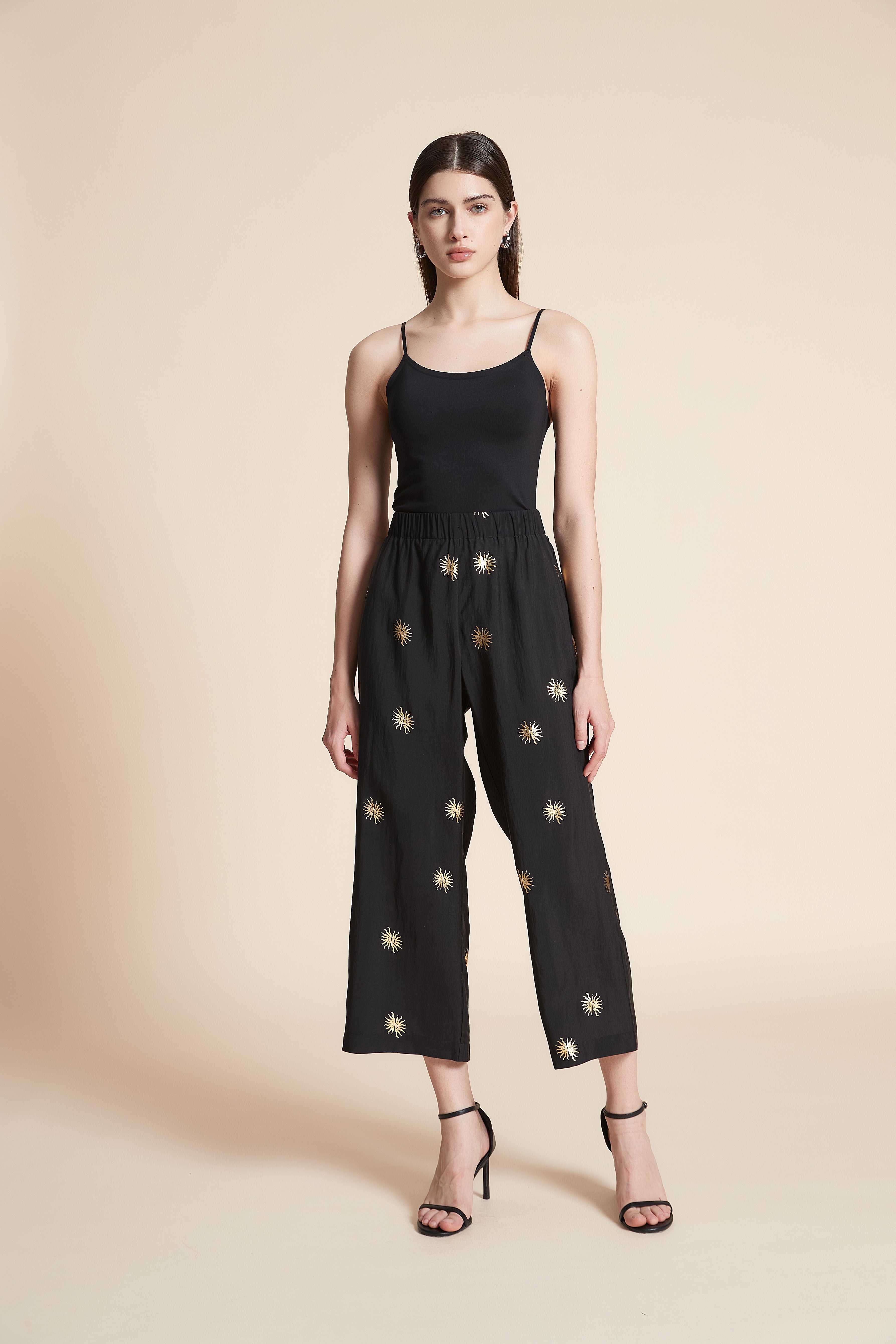 Wide Printed Midi Pants