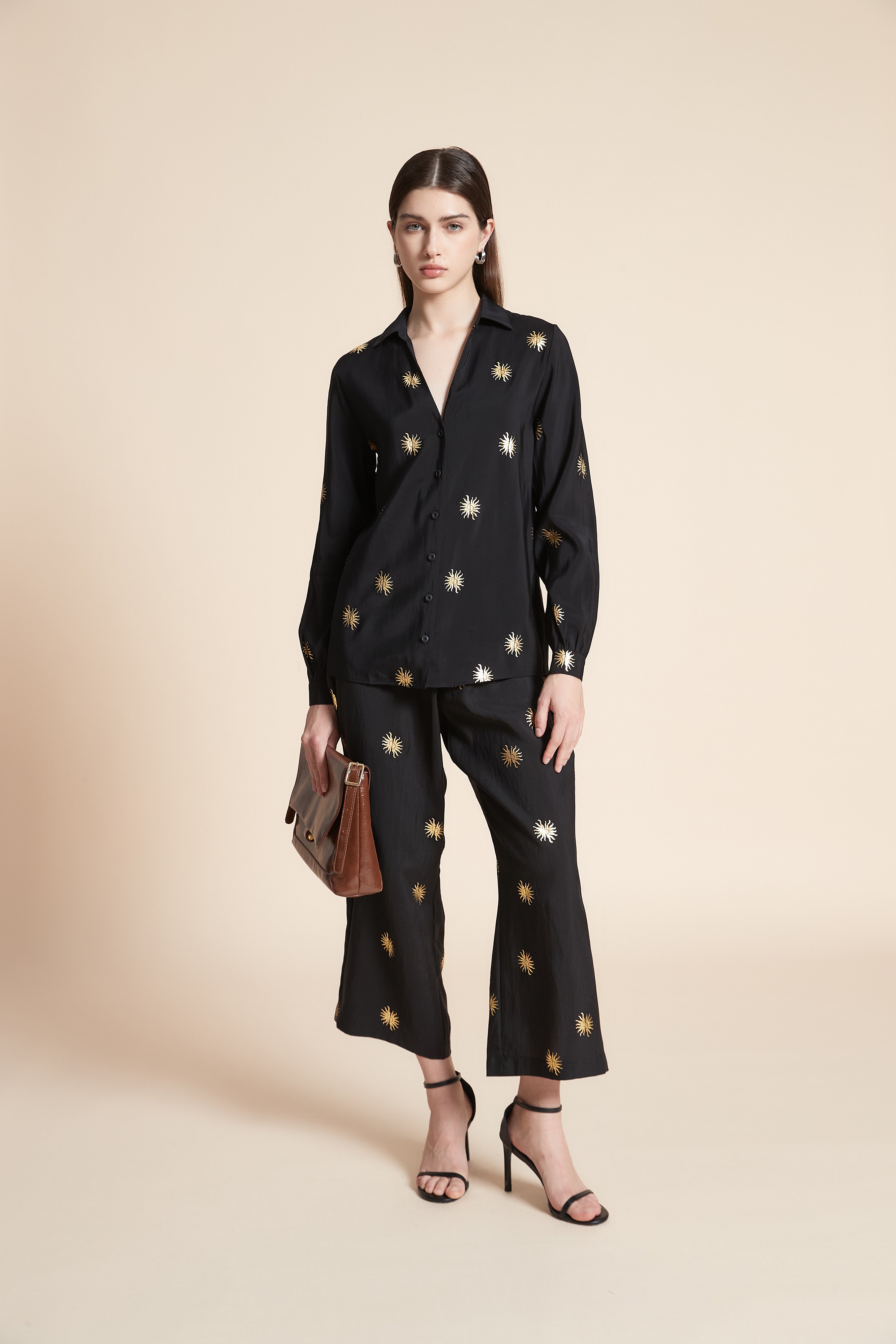 Wide Printed Midi Pants