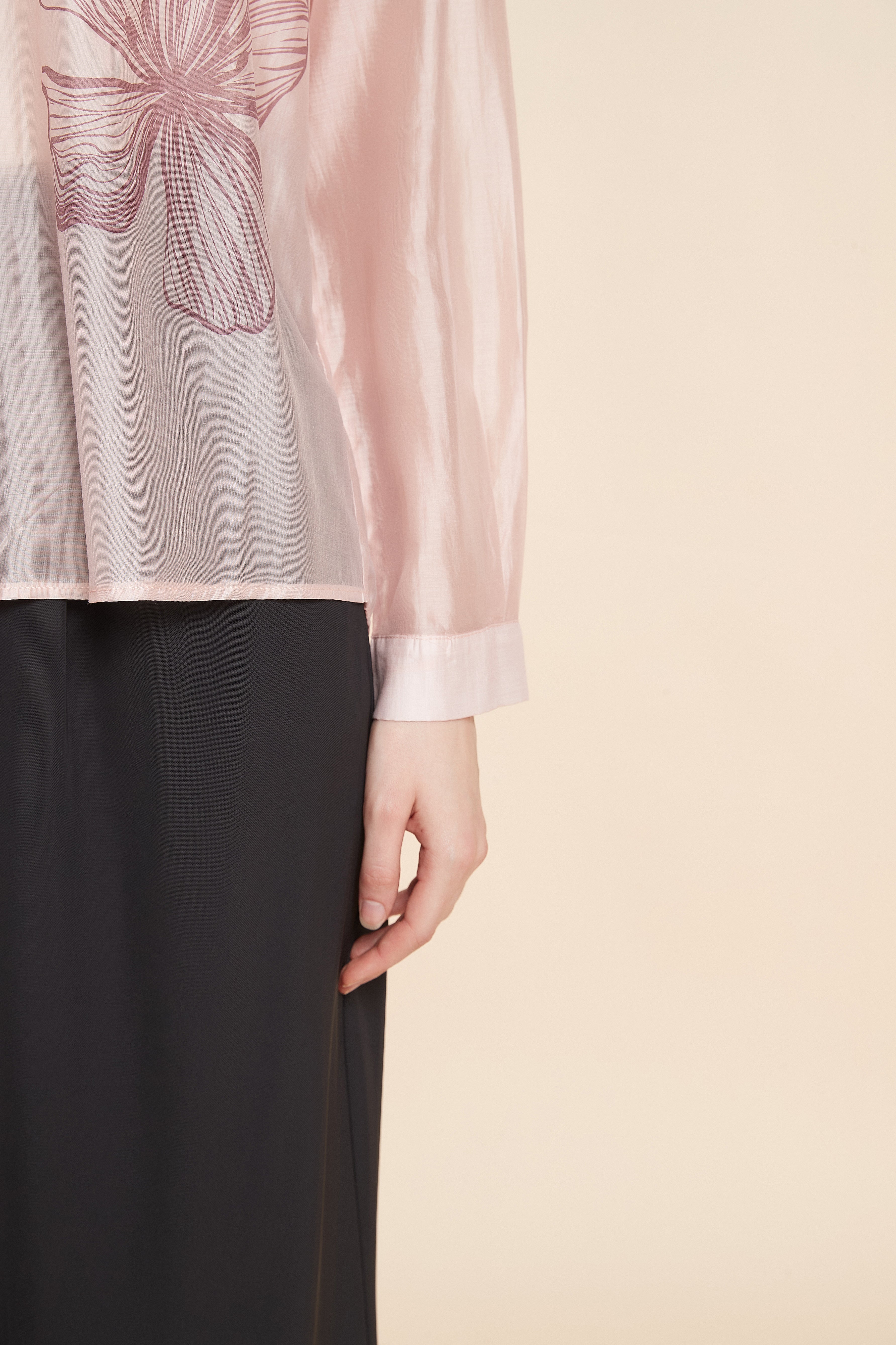 Long-Sleeved Floral Blouse