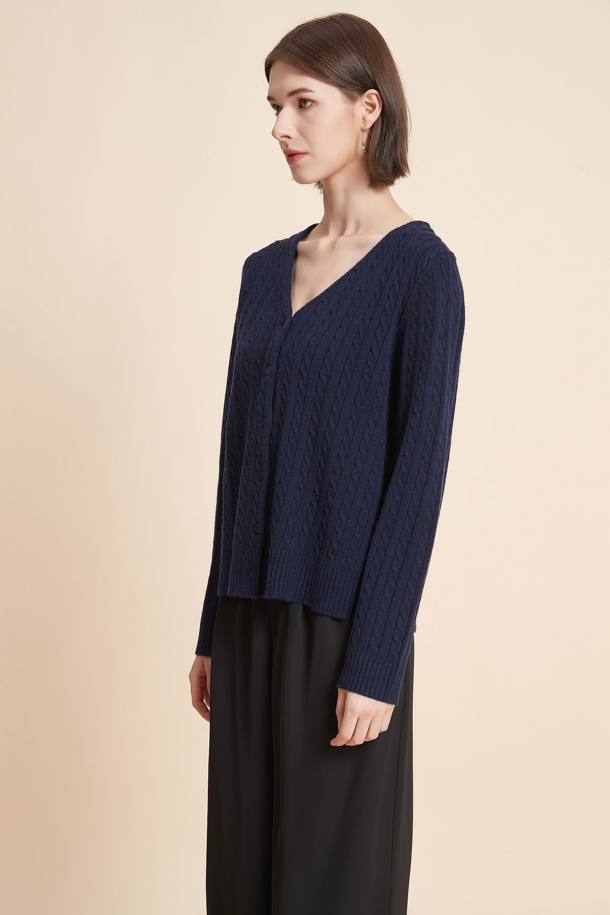 Long Sleeve Button-Front Cardigan