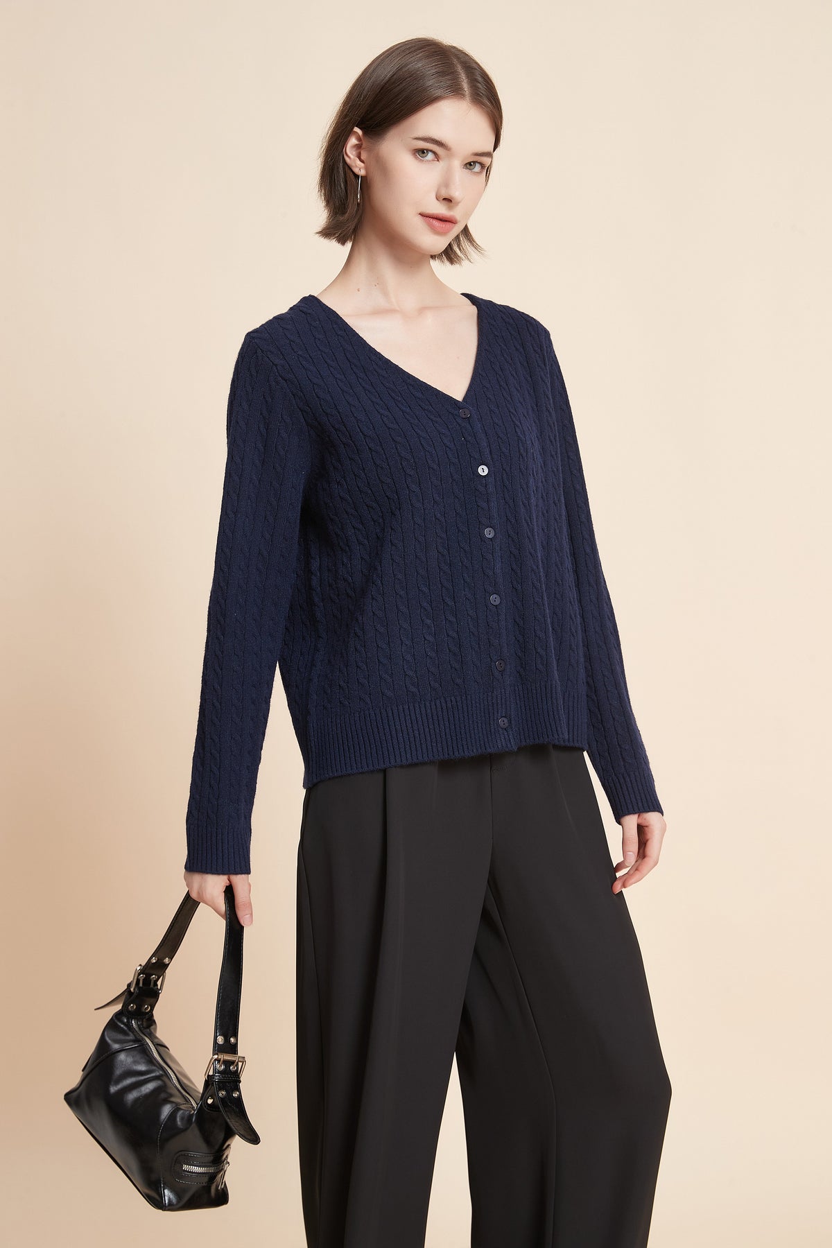 Long Sleeve Button-Front Cardigan