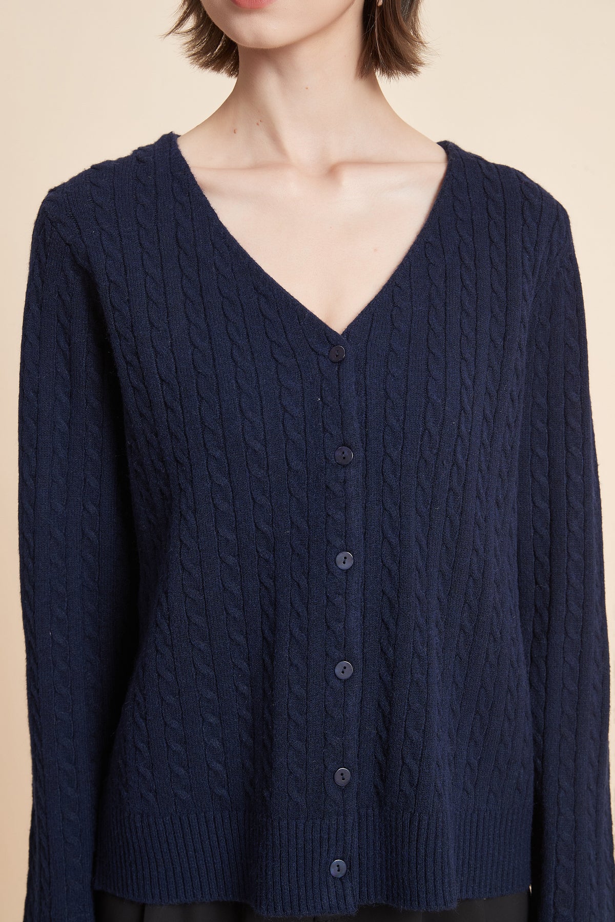 Long Sleeve Button-Front Cardigan
