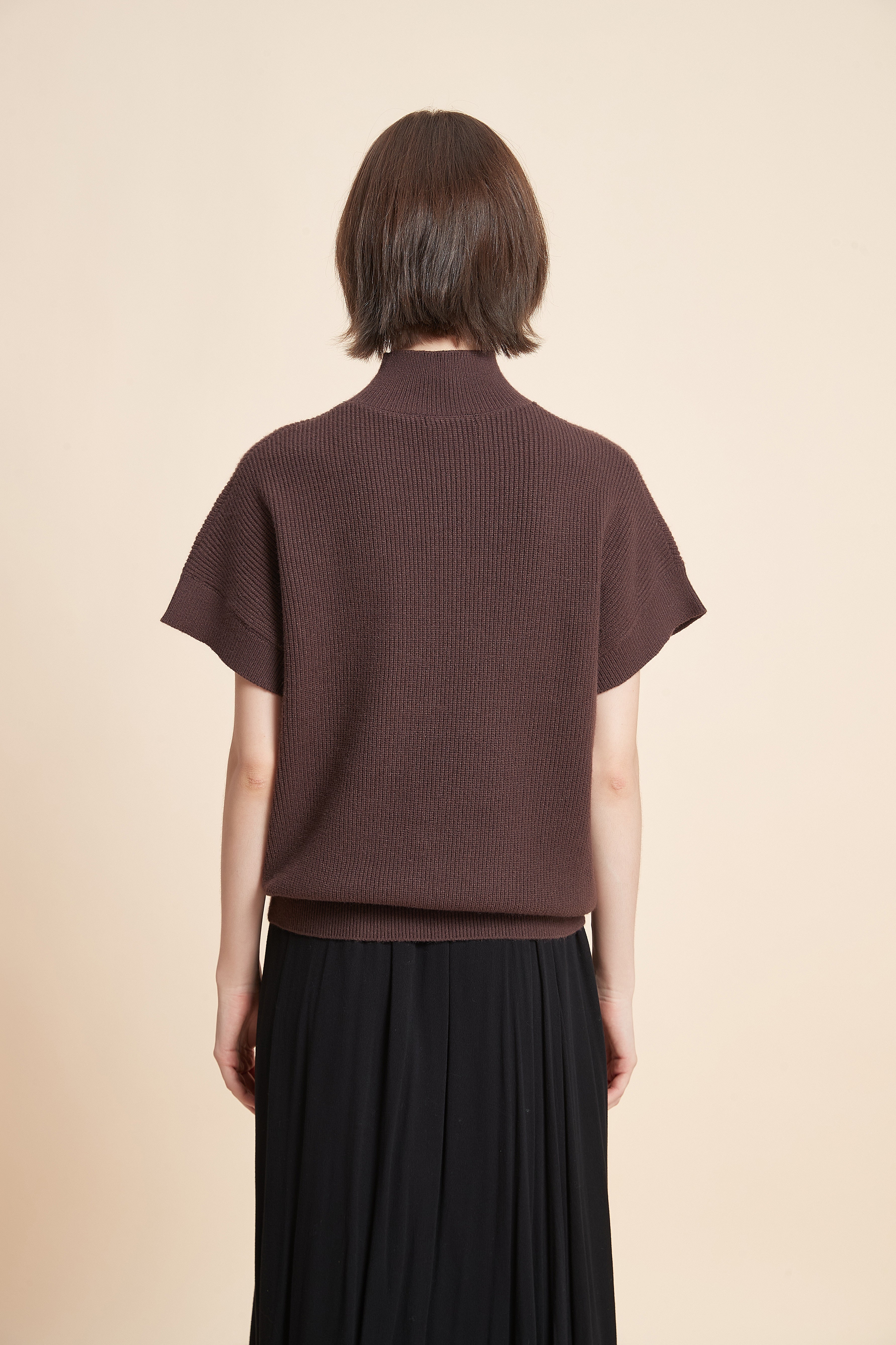 Short Sleeve High Neck Top