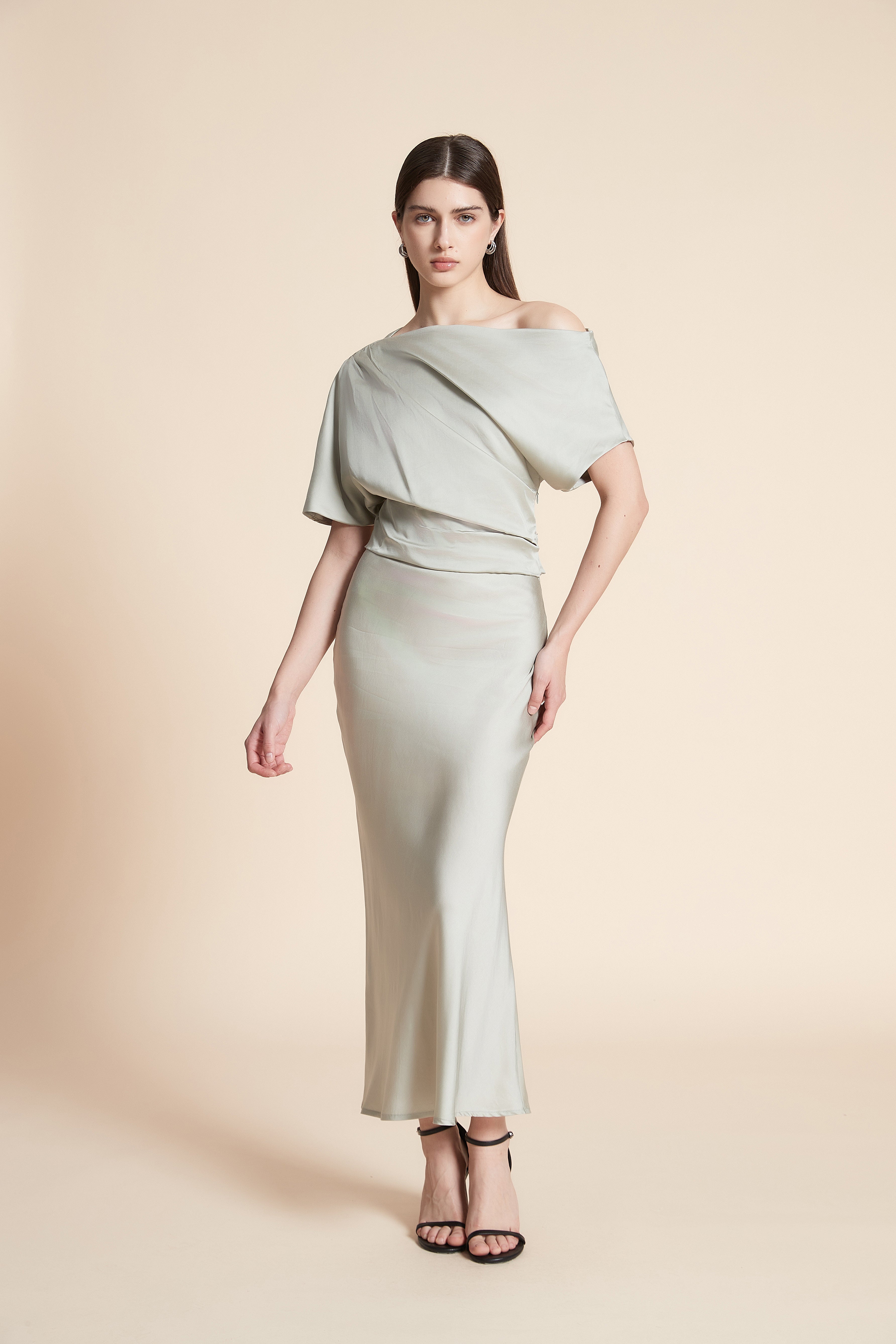 Solid Short Sleeve Maxi Dress