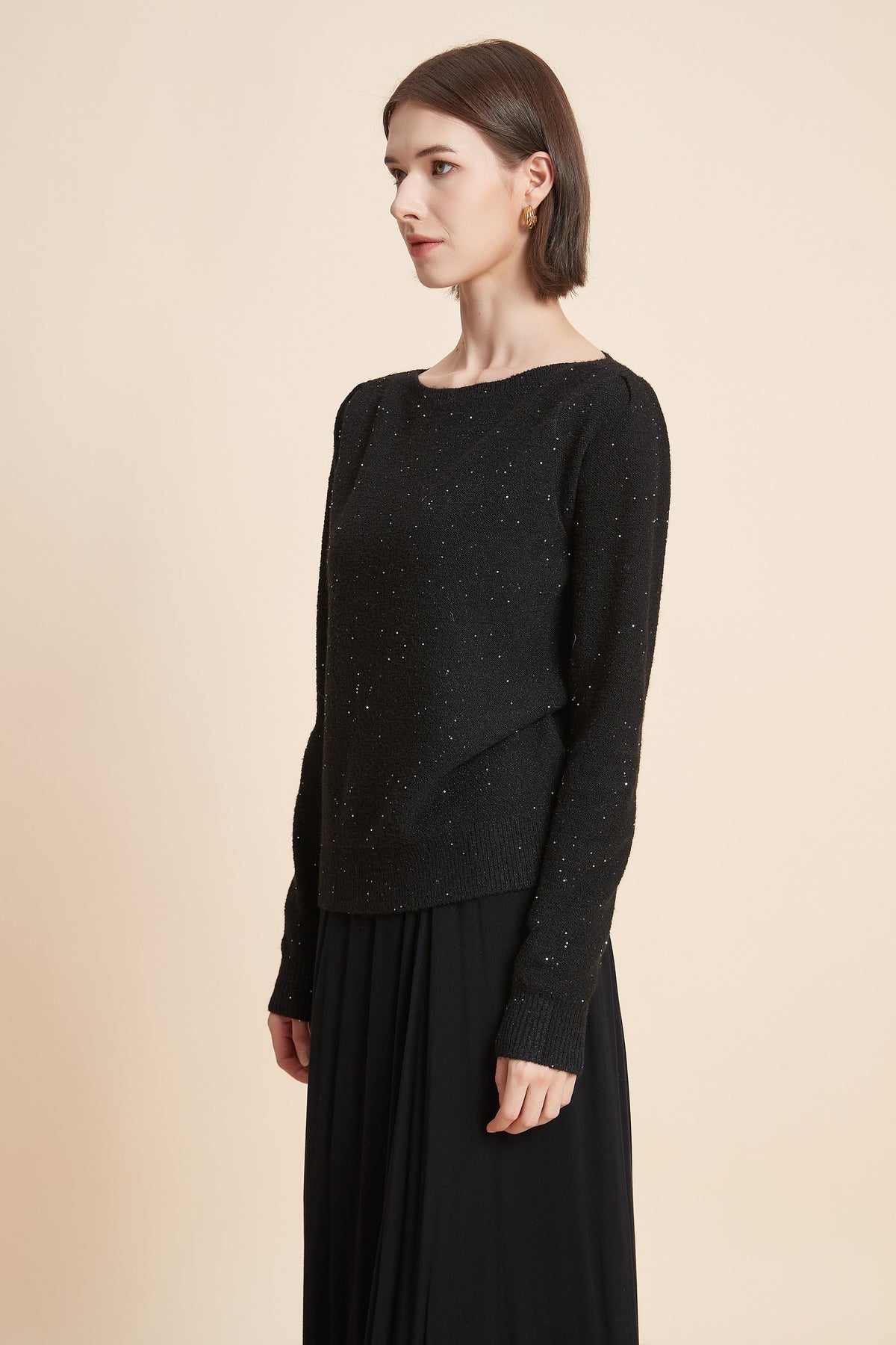 Long Sleeve Top With Shimmer Details