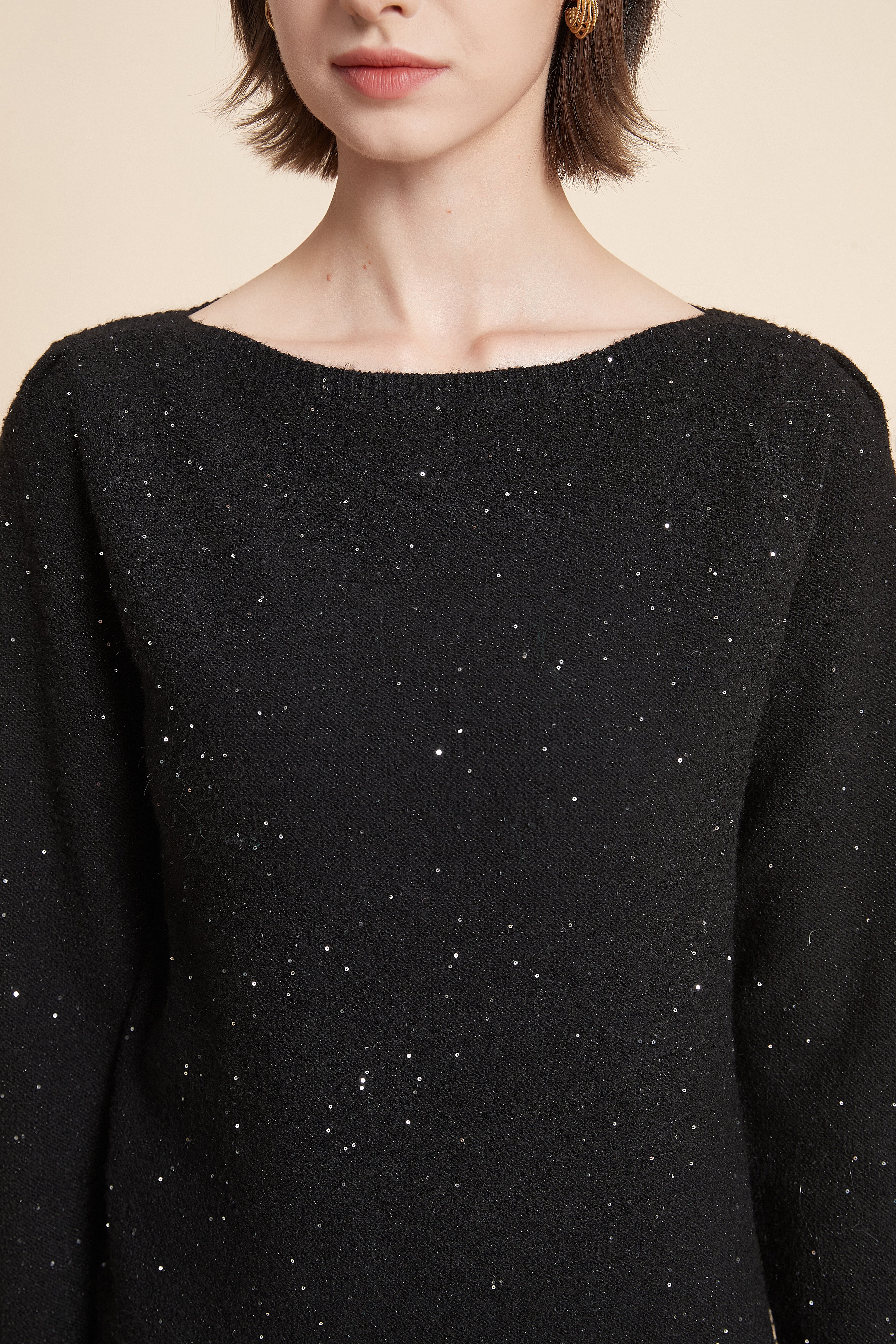 Long Sleeve Top With Shimmer Details