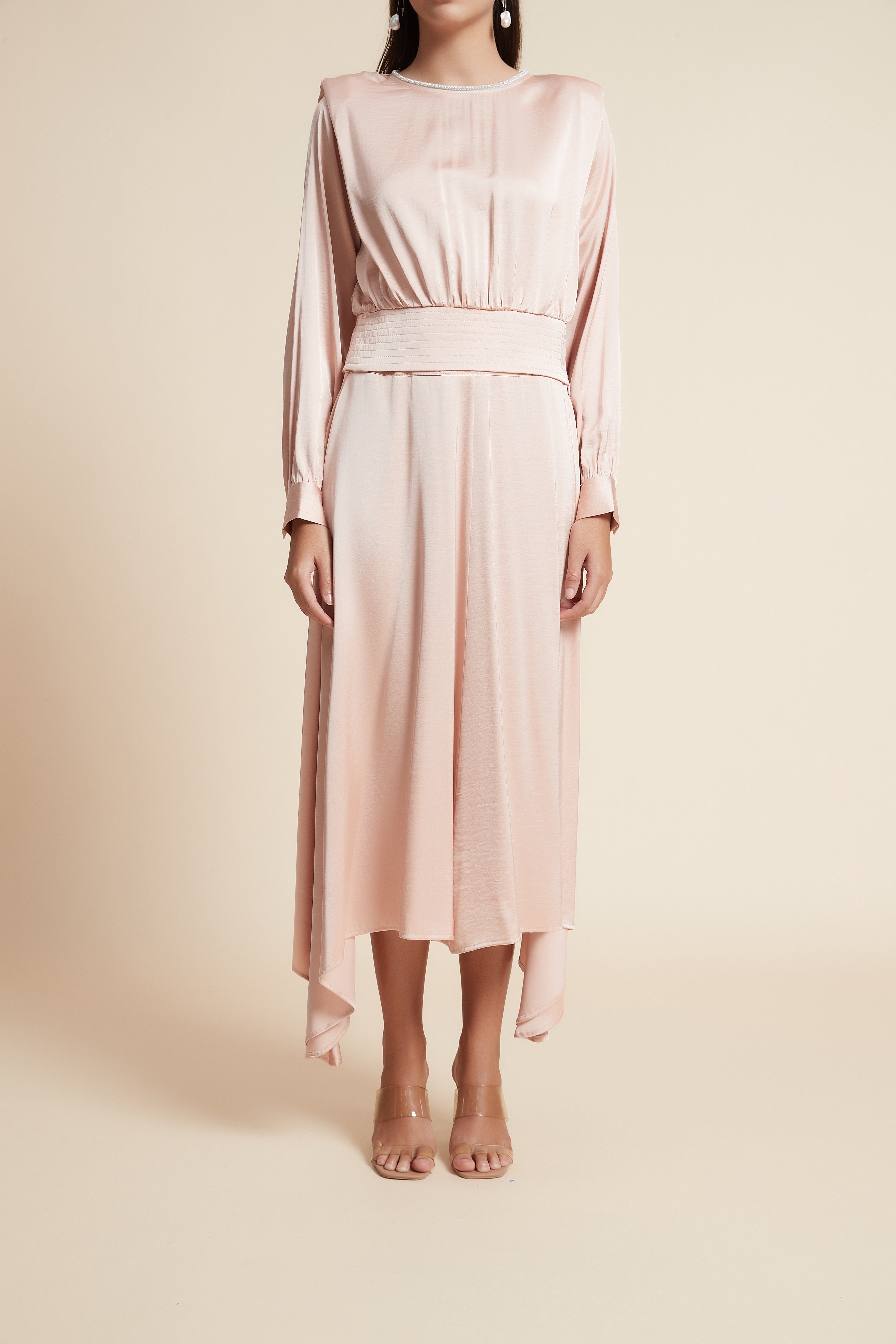 Wide-Leg Side-Slit Midi Skirt