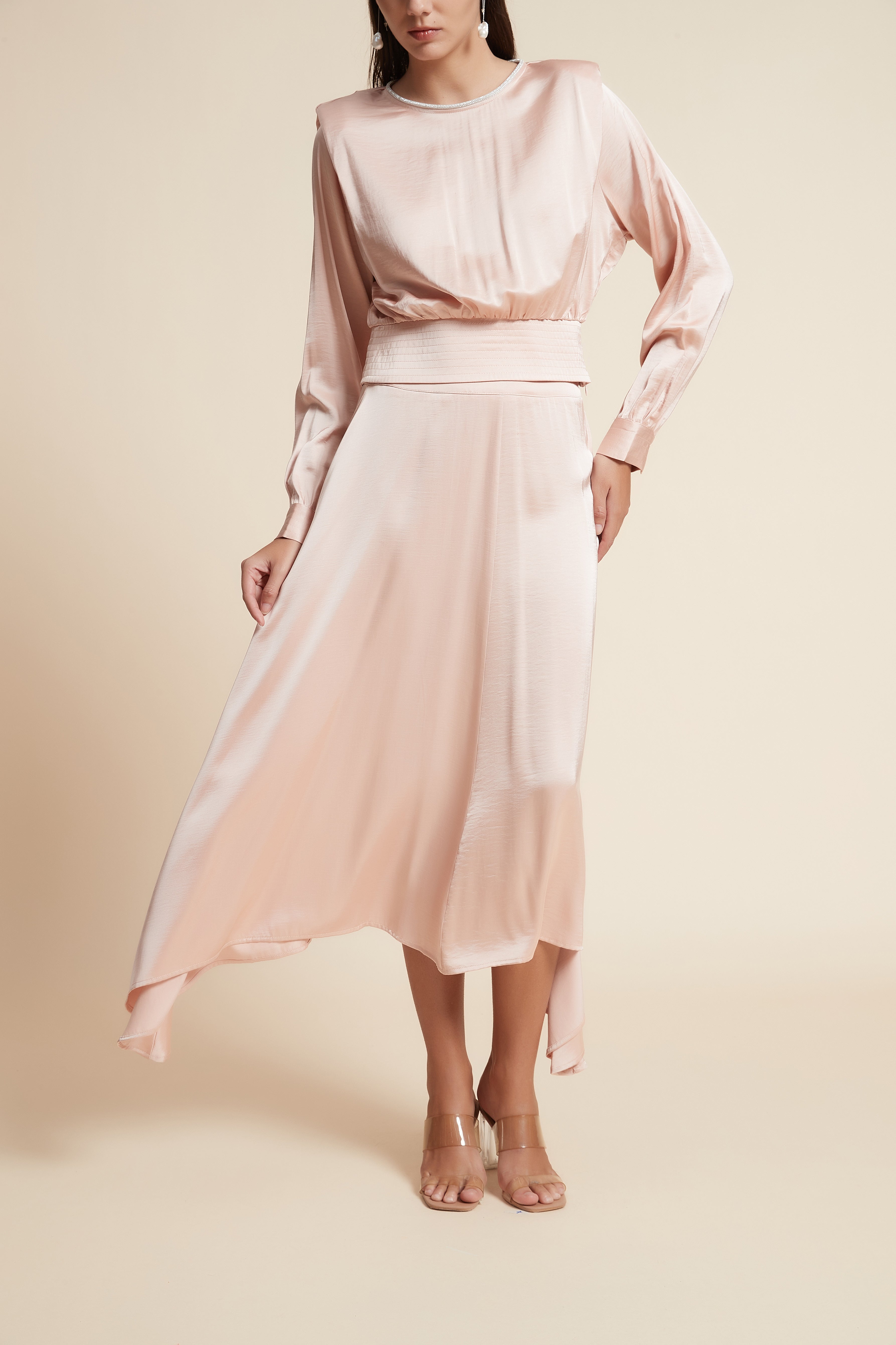 Wide-Leg Side-Slit Midi Skirt