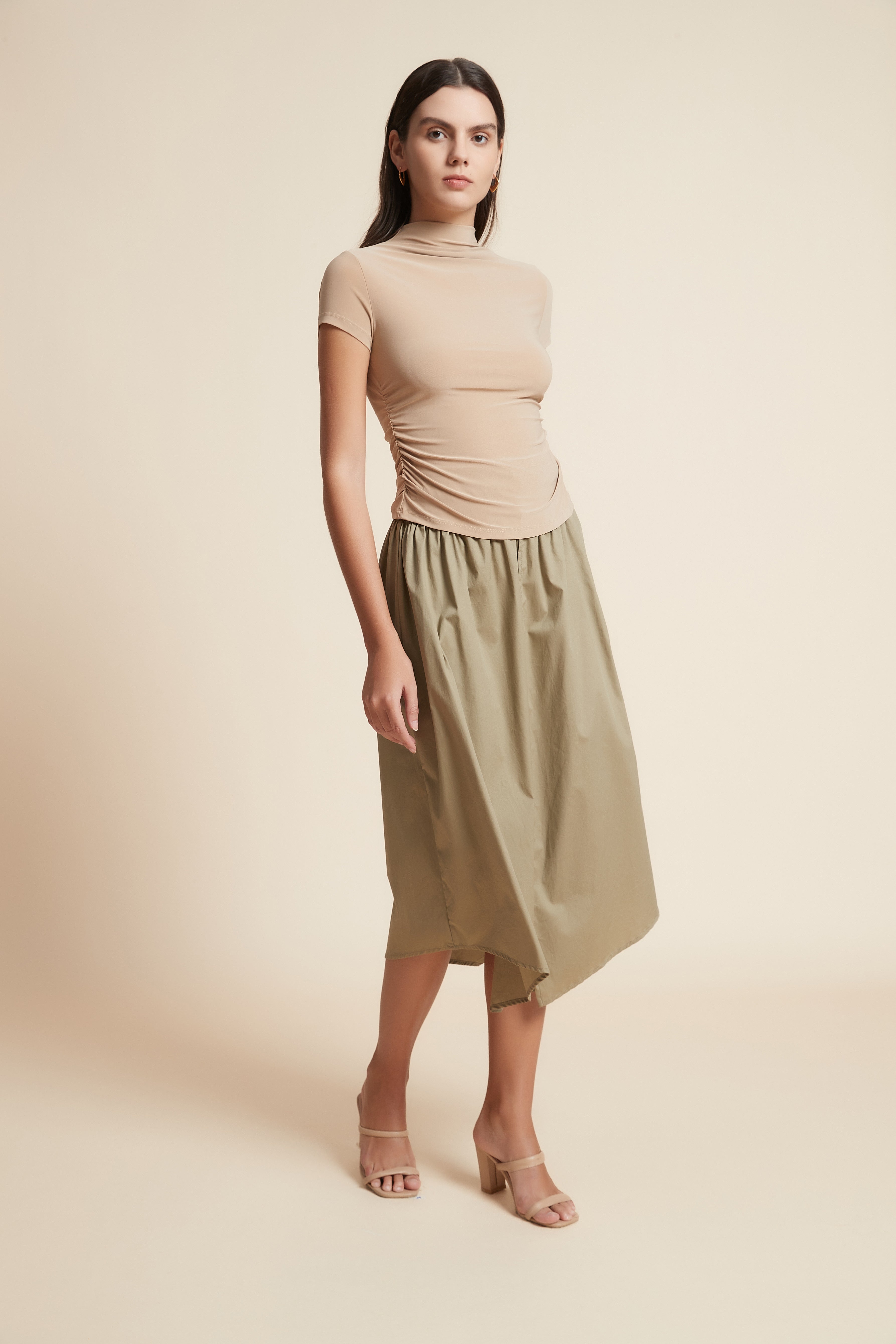 Solid Midi Skirt
