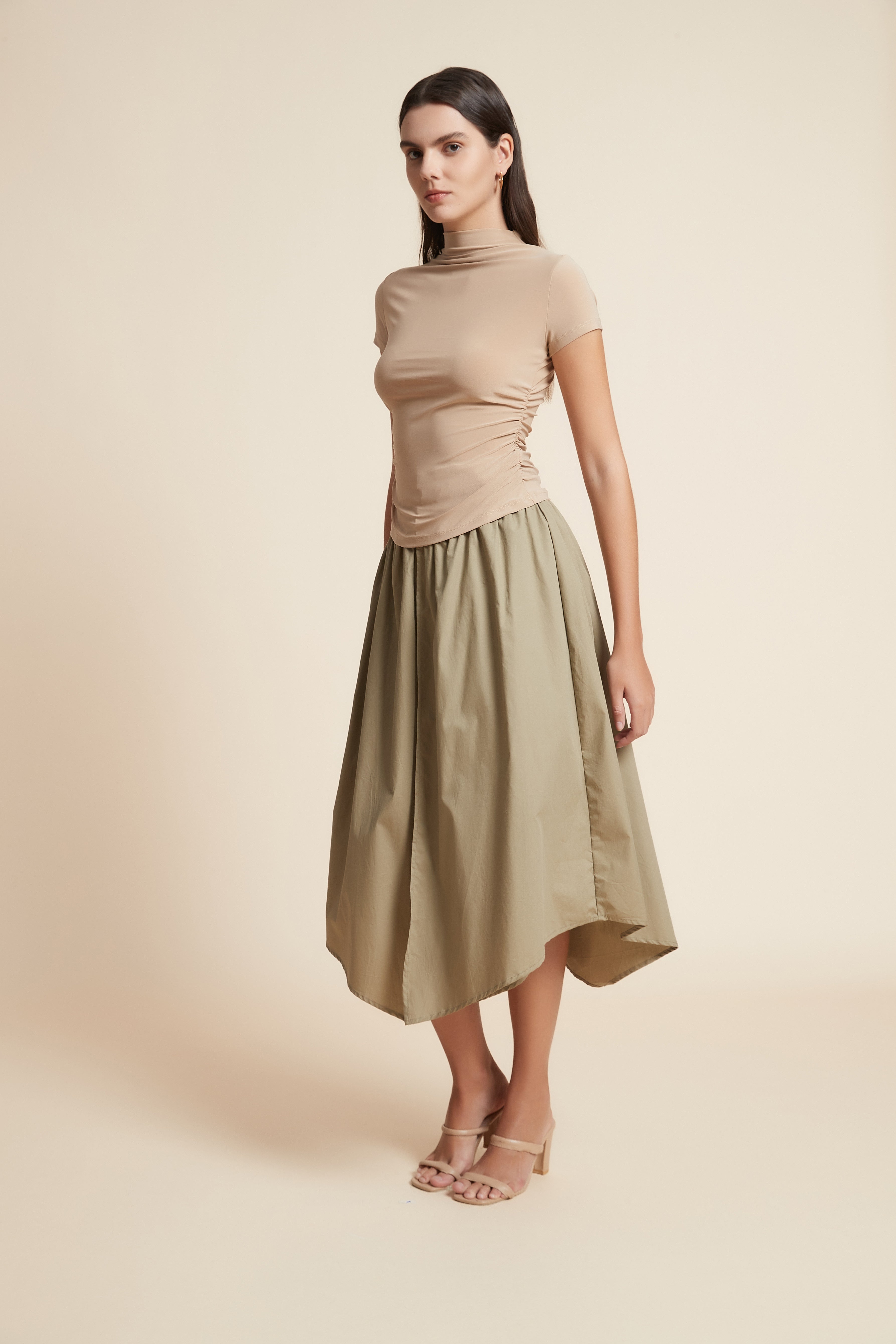 Solid Midi Skirt