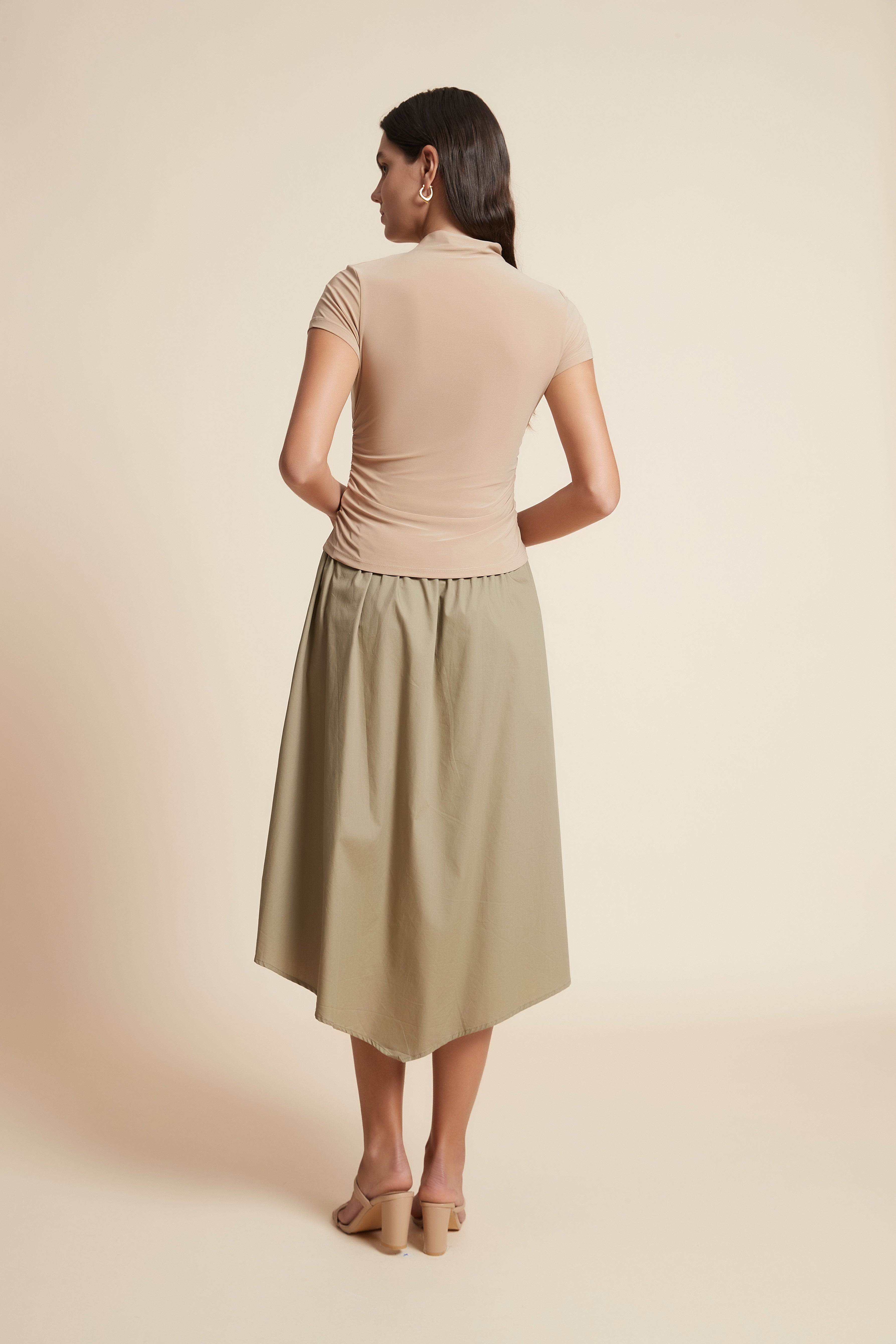 Solid Midi Skirt