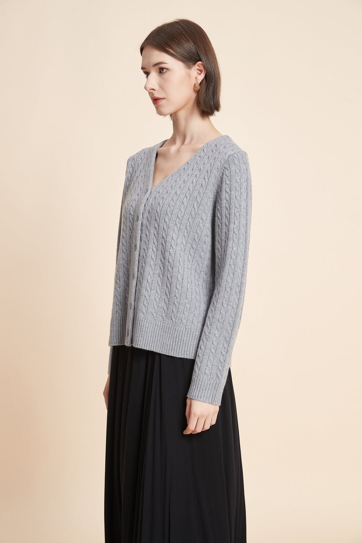 Long Sleeve Button-Front Cardigan