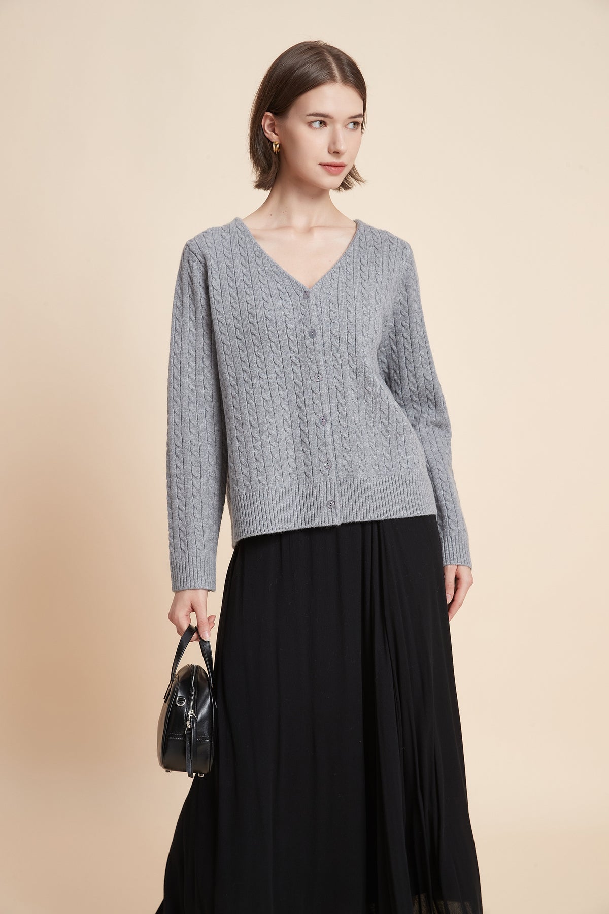 Long Sleeve Button-Front Cardigan