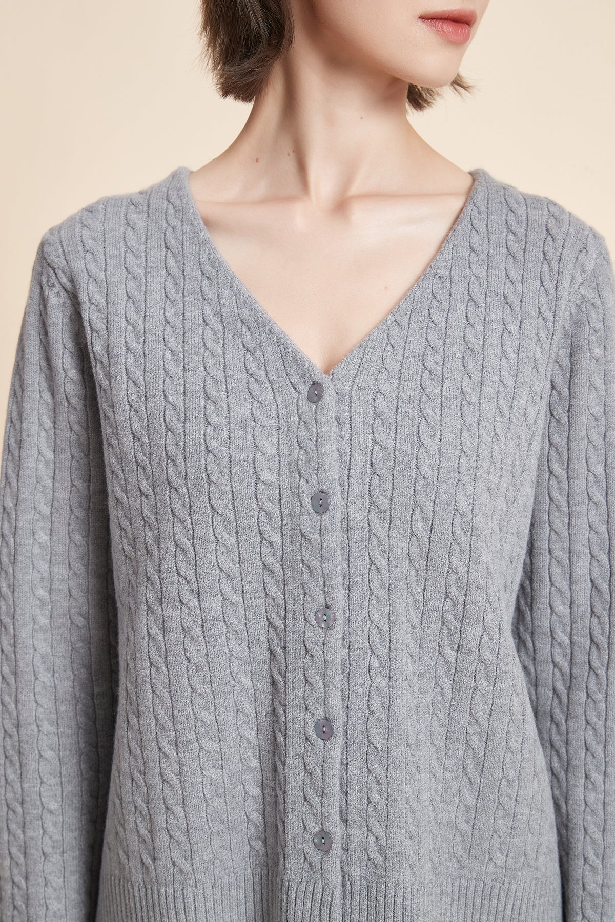 Long Sleeve Button-Front Cardigan