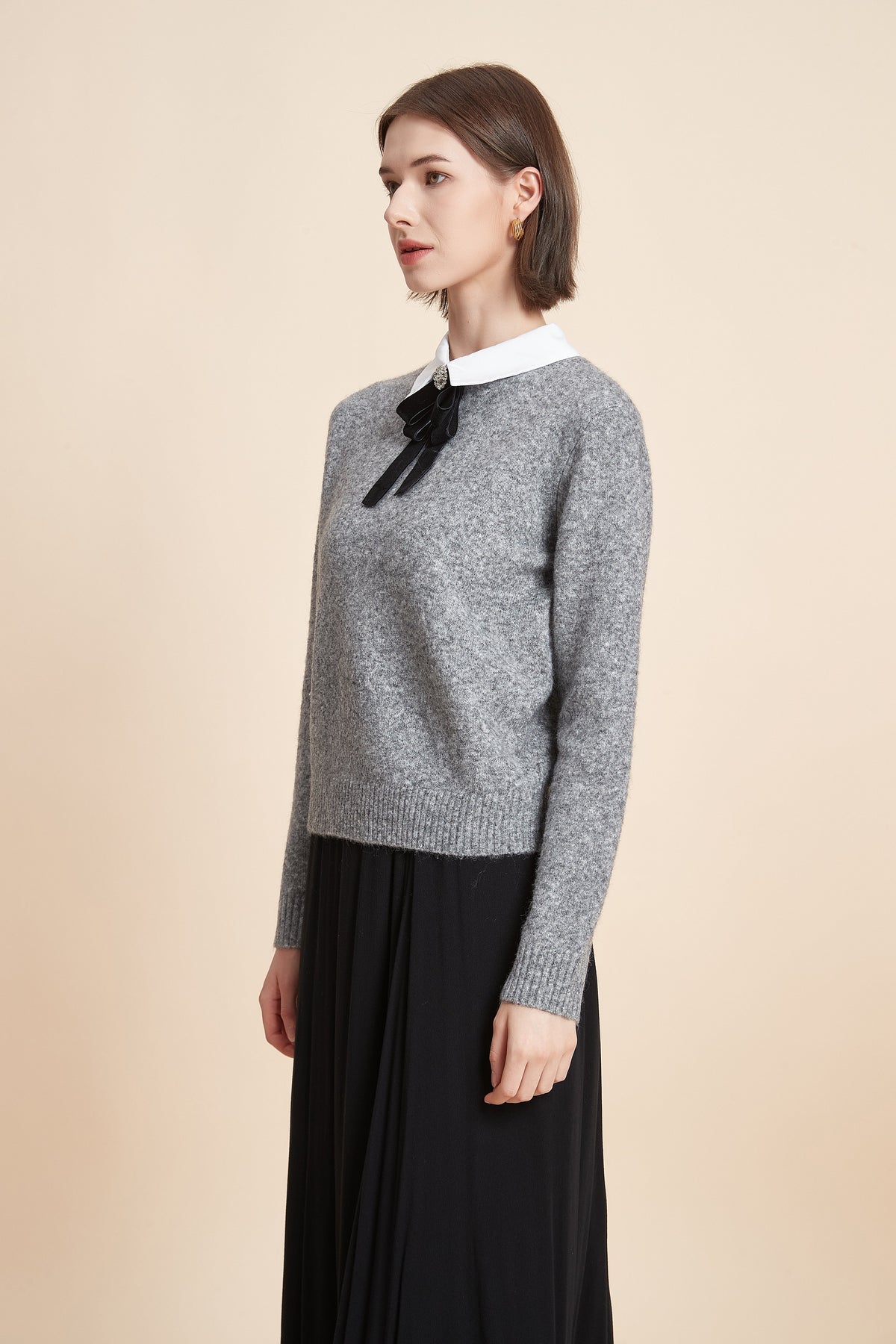 Long Sleeve Shirt Collar Top