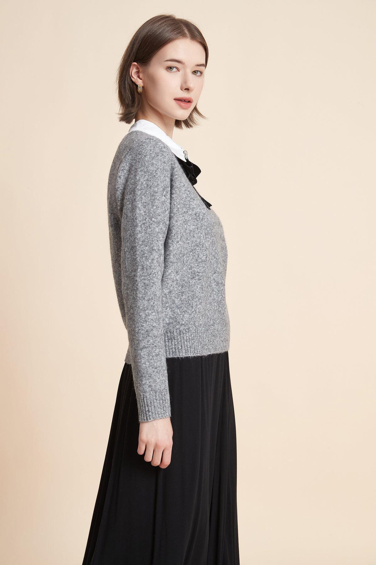 Long Sleeve Shirt Collar Top