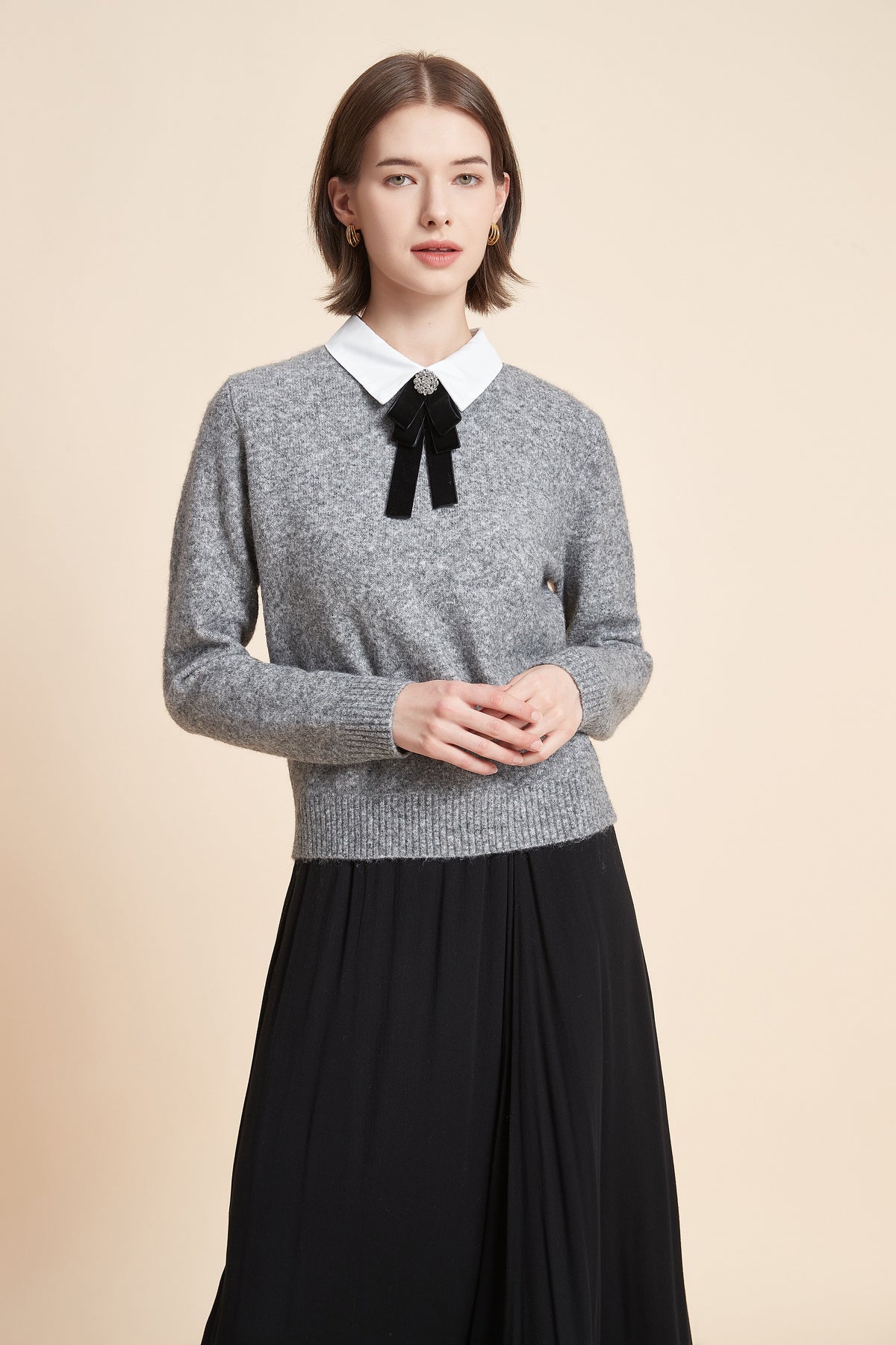 Long Sleeve Shirt Collar Top
