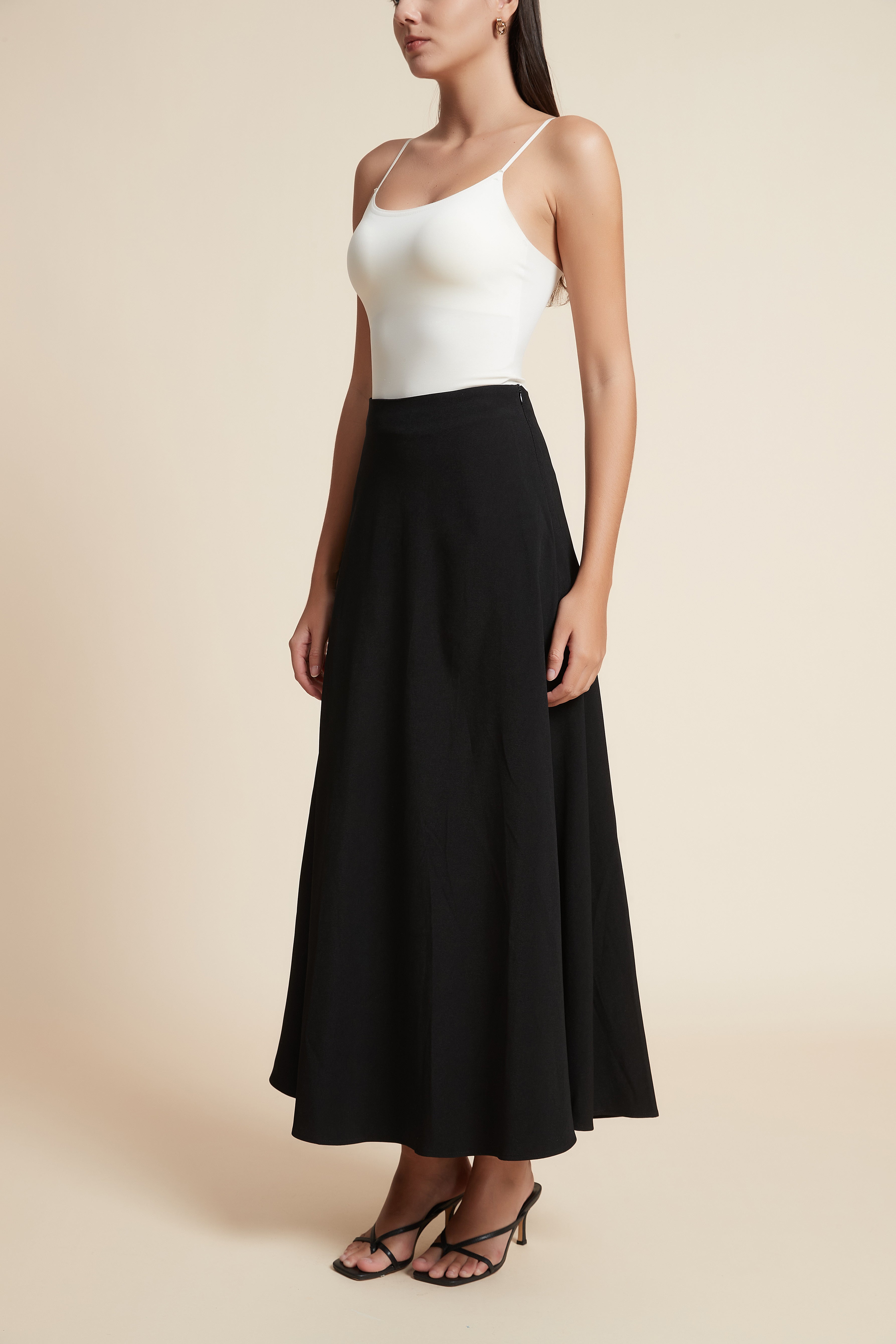 Solid Wide Skirt