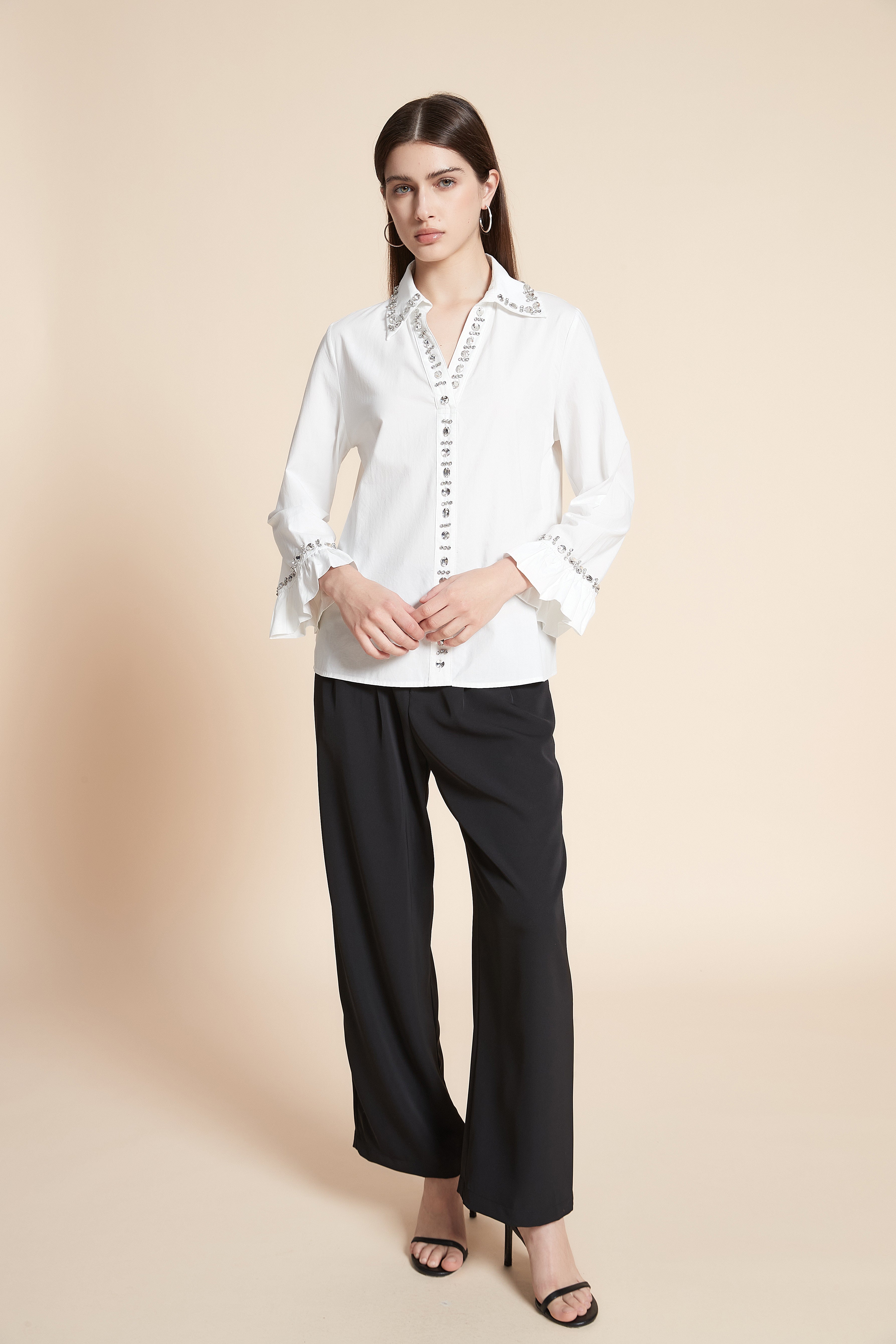 قميص متوسط الطول سادة كم طويل