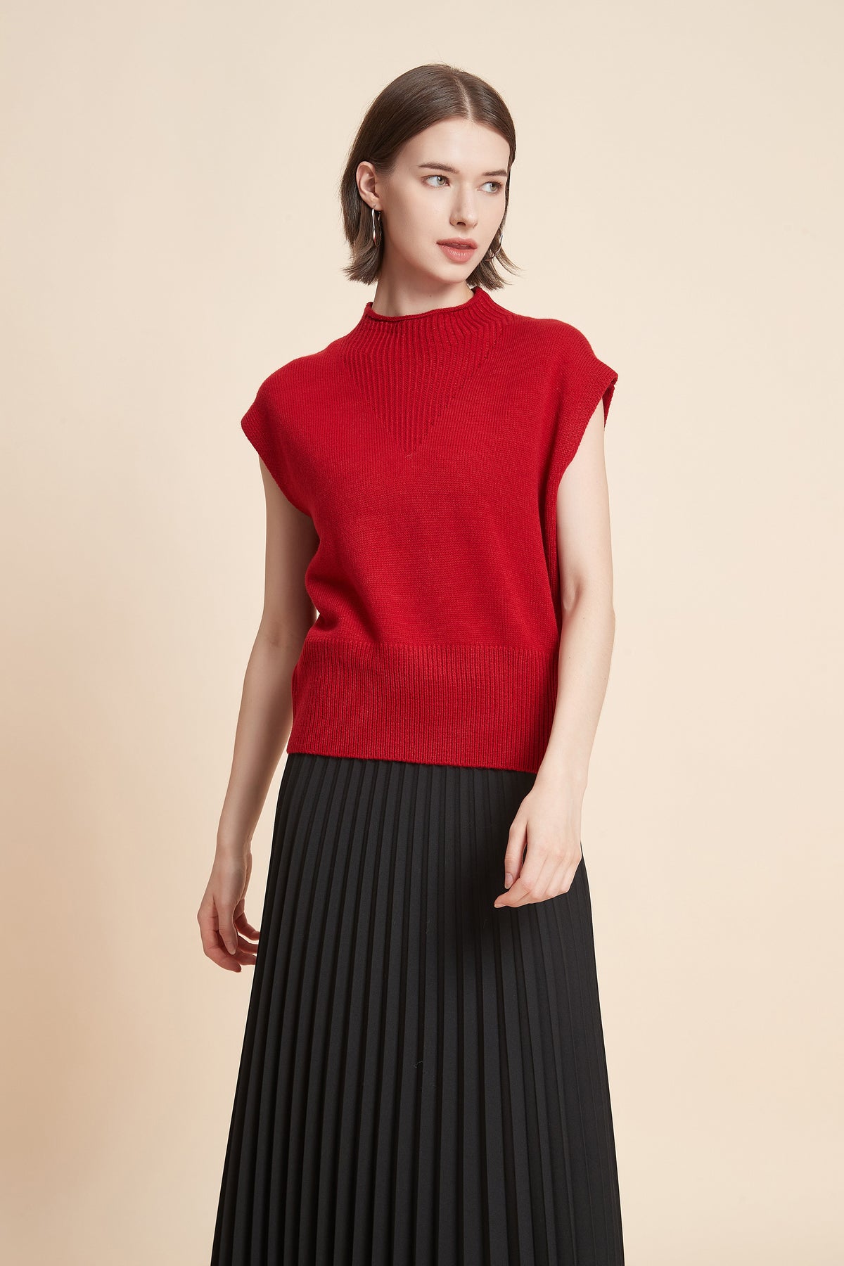 Sleeveless High Neck Top