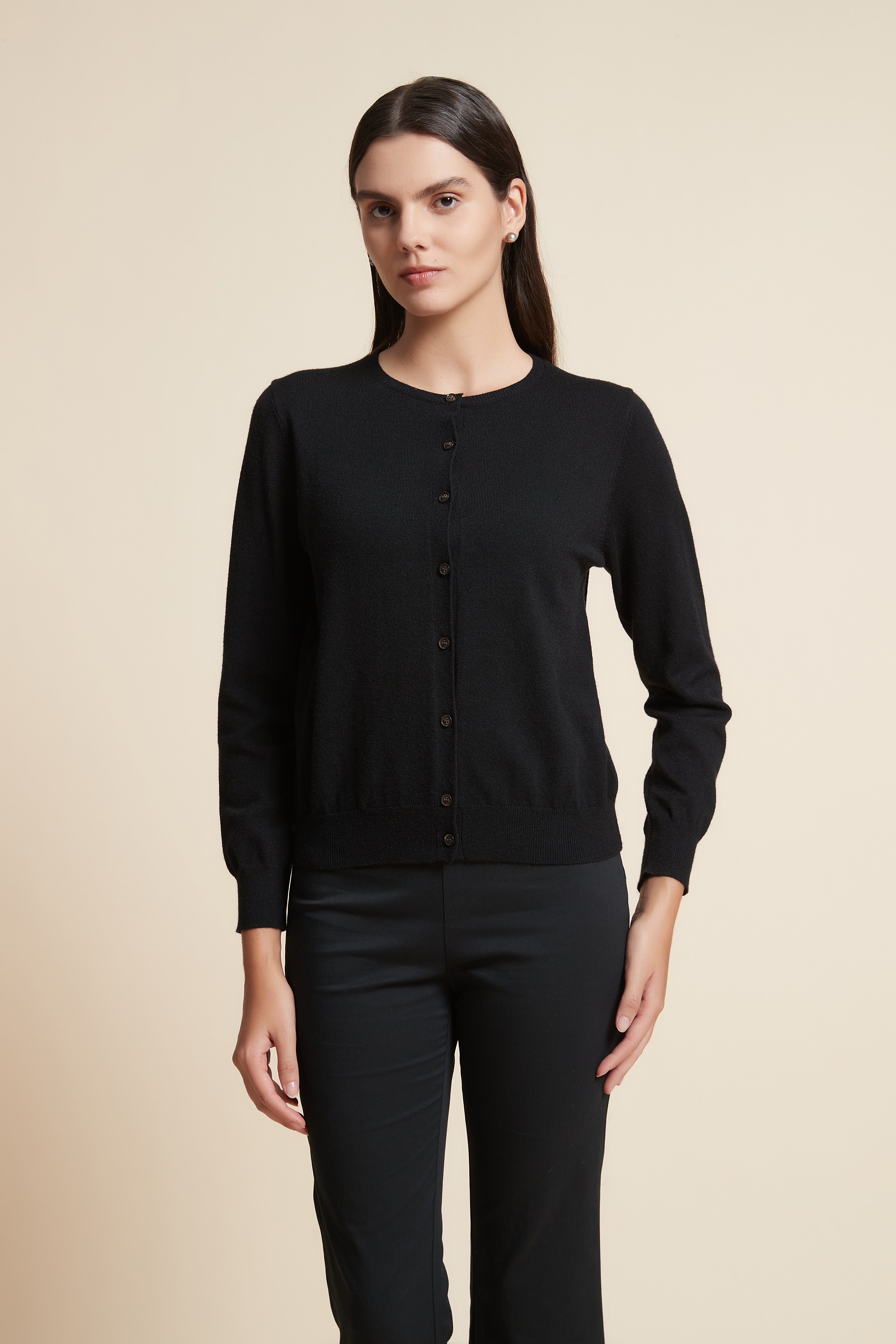 Long Sleeve Crew Neck Cropped T-Shirt