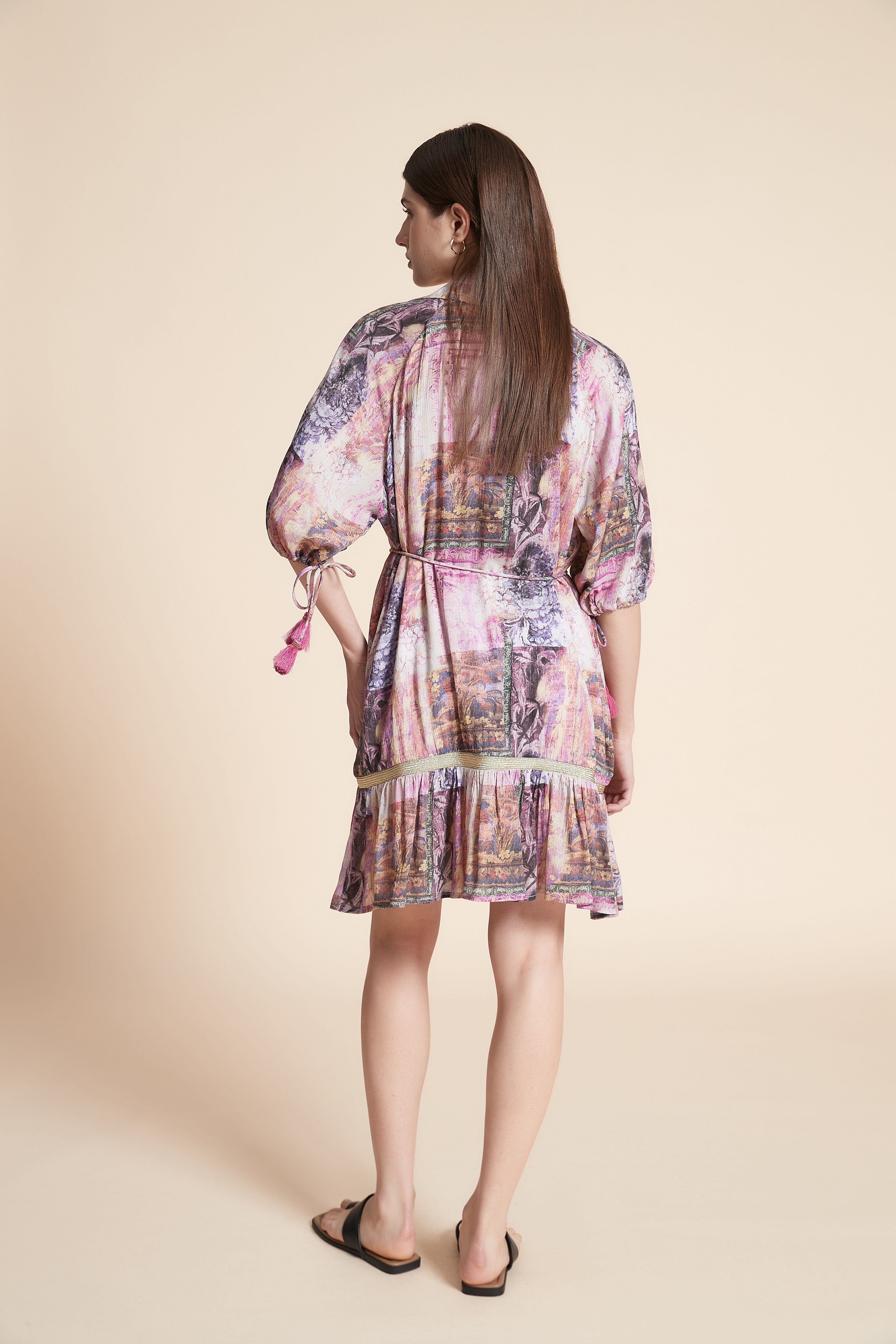 Short Printed Half Sleeve Dress