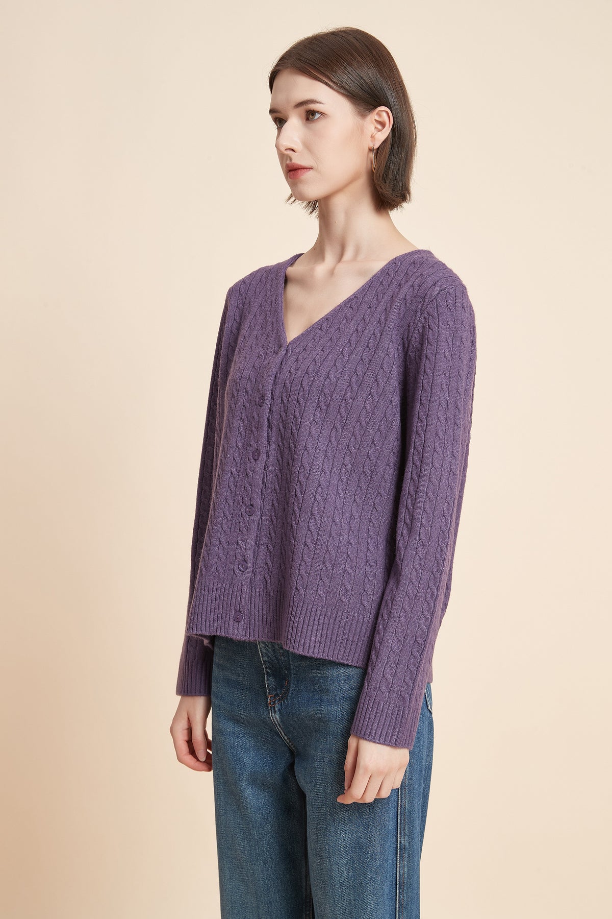Long Sleeve Button-Front Cardigan