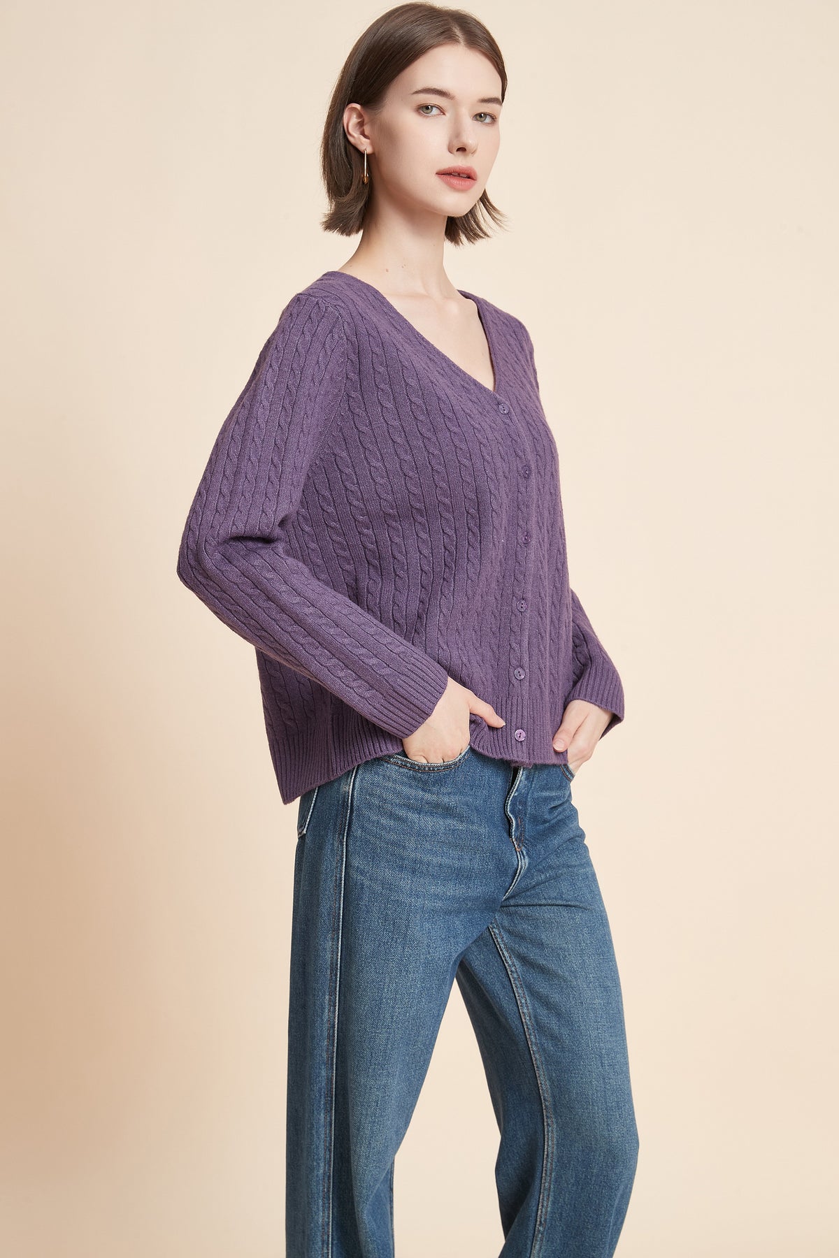Long Sleeve Button-Front Cardigan