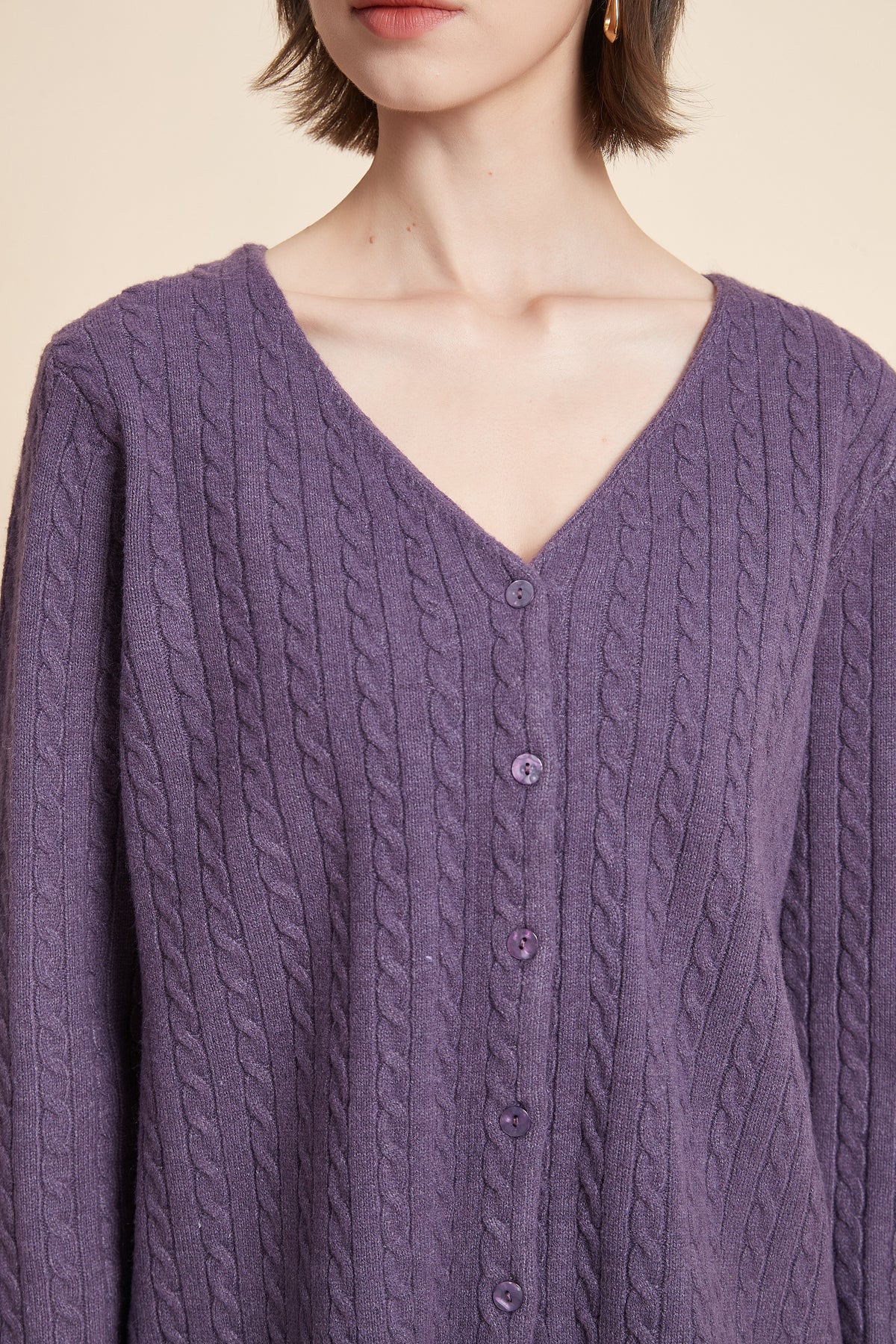 Long Sleeve Button-Front Cardigan