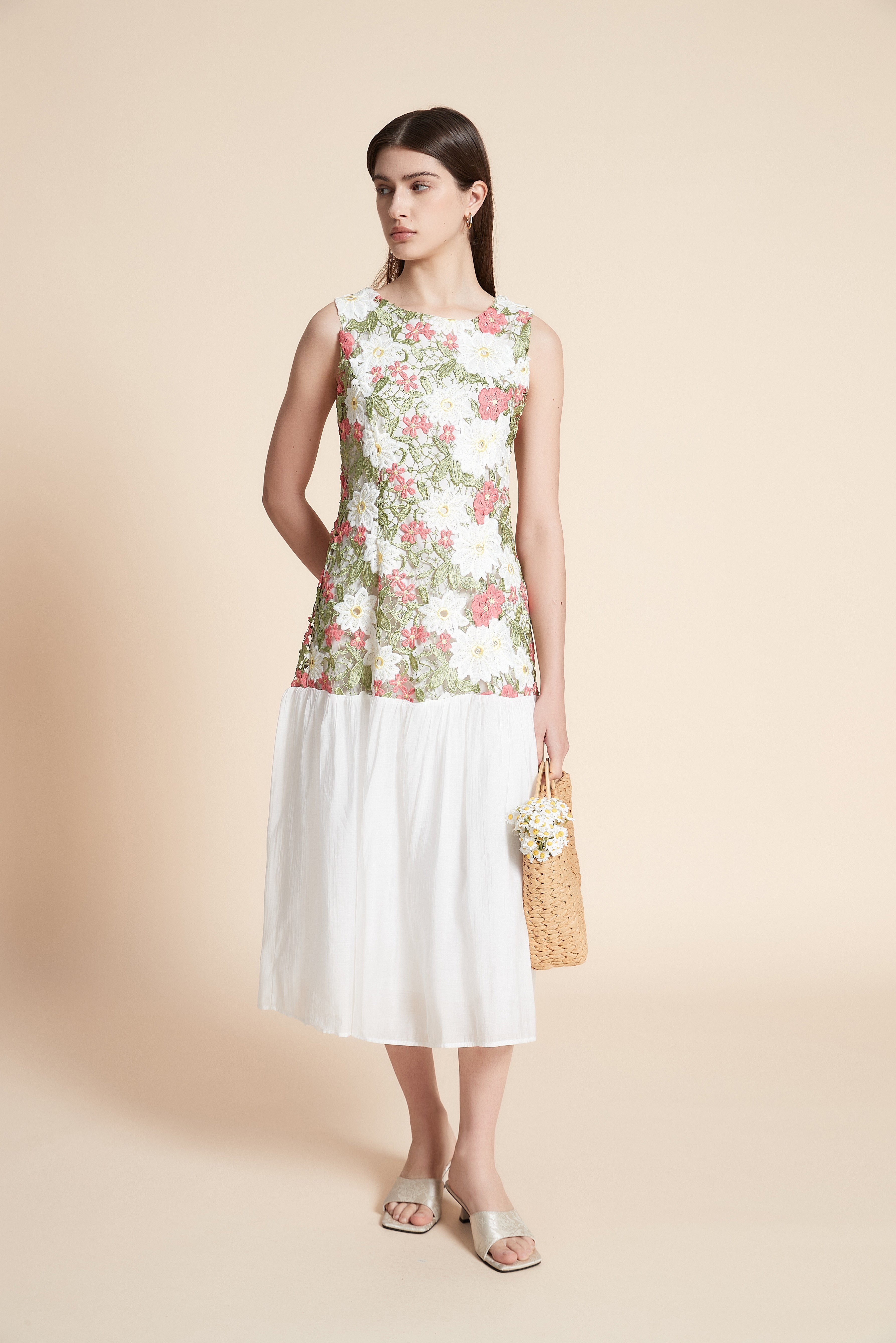 Sleeveless Printed Midi Dress