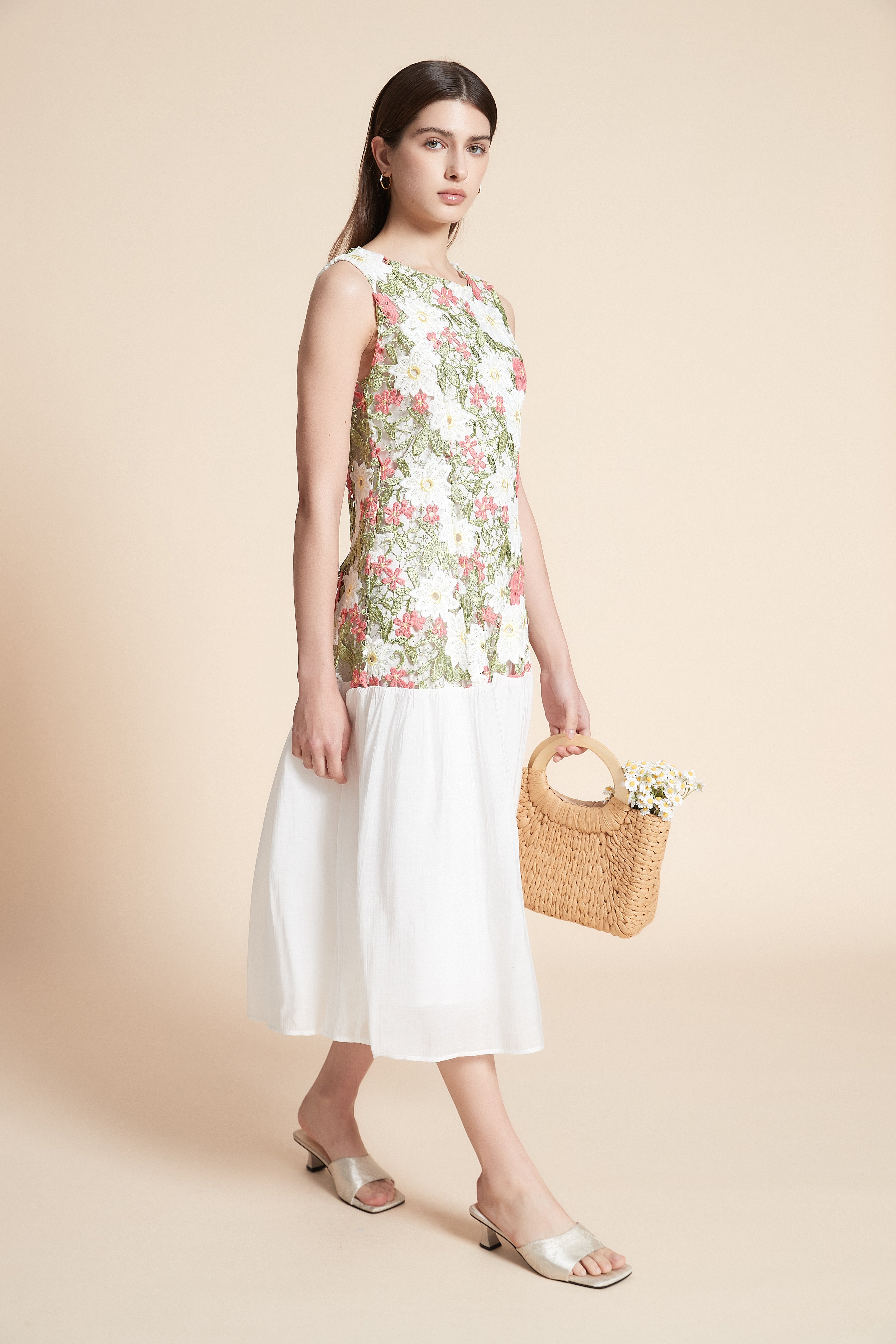Sleeveless Printed Midi Dress