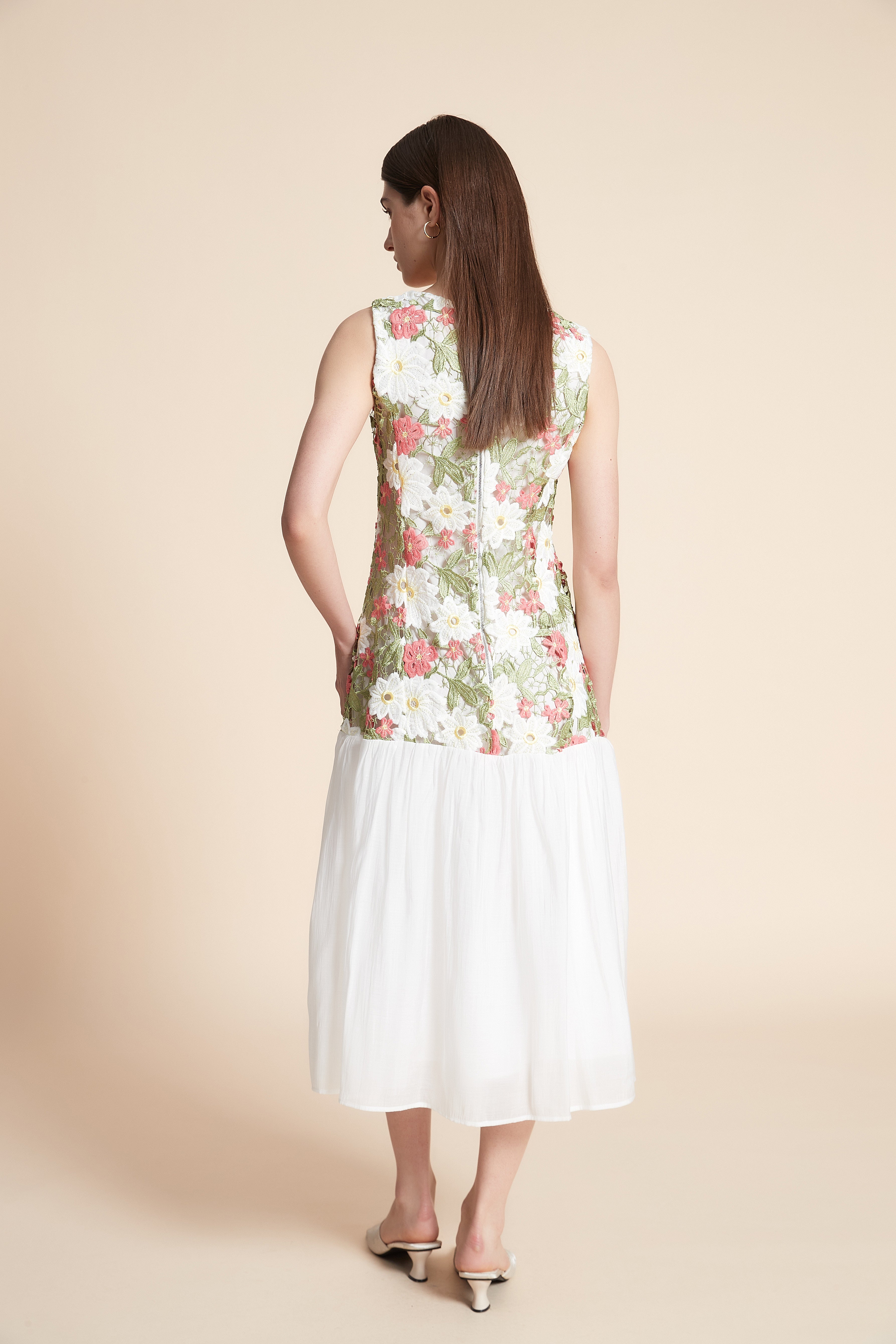 Sleeveless Printed Midi Dress