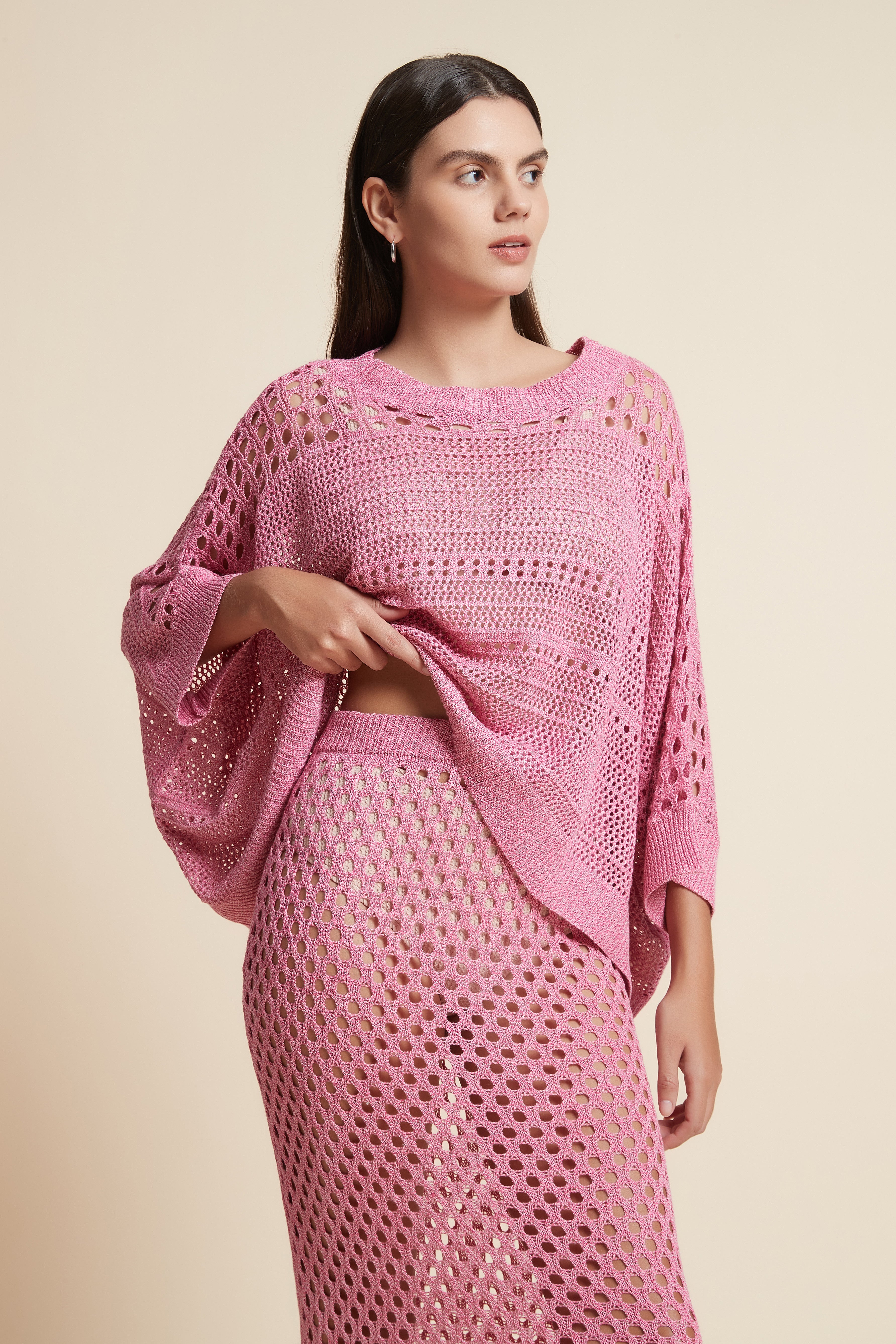 Short Sleeve Lace T-Shirt with Round Neck