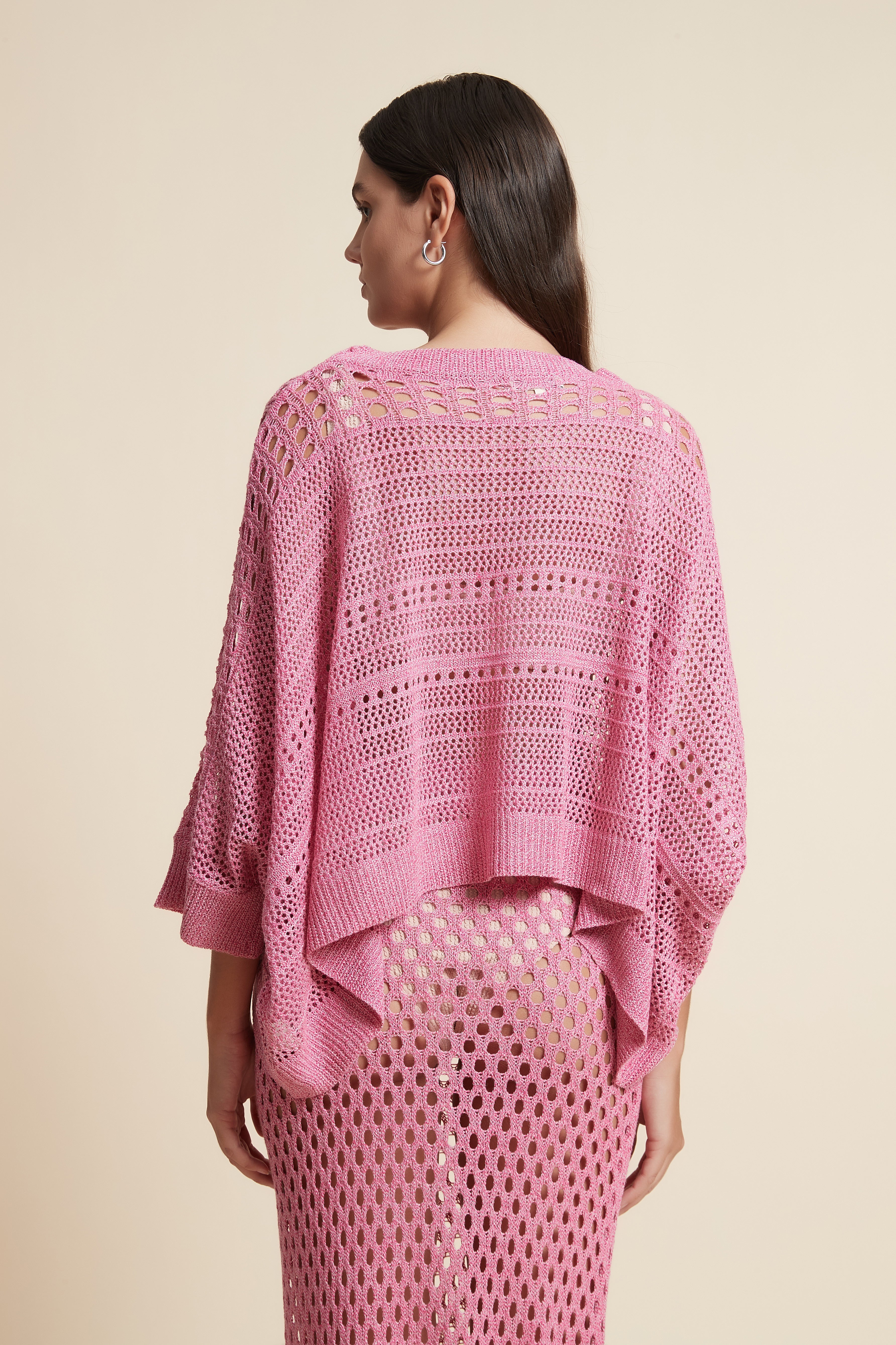 Short Sleeve Lace T-Shirt with Round Neck
