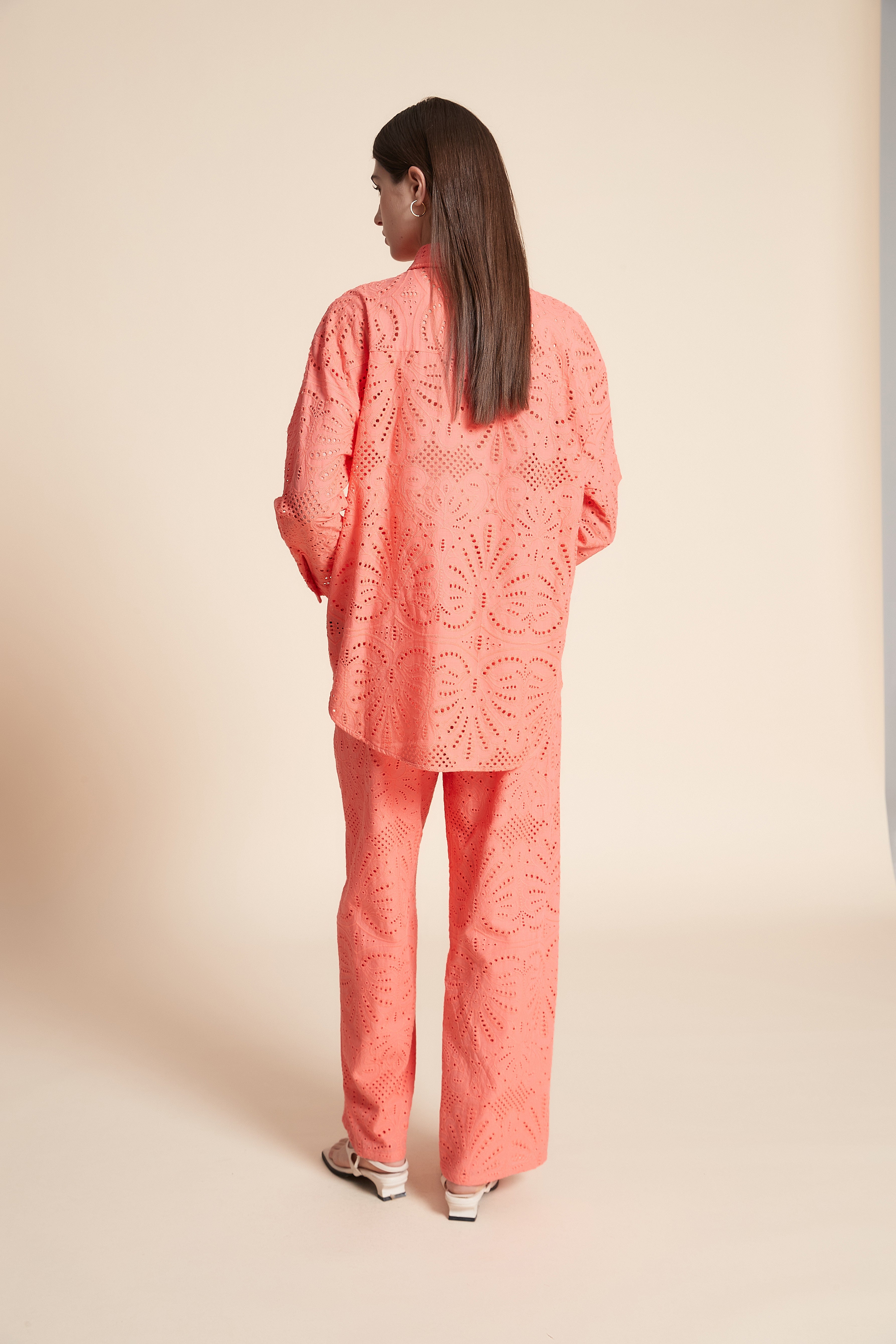 Long Sleeve Lace Patterned Shirt