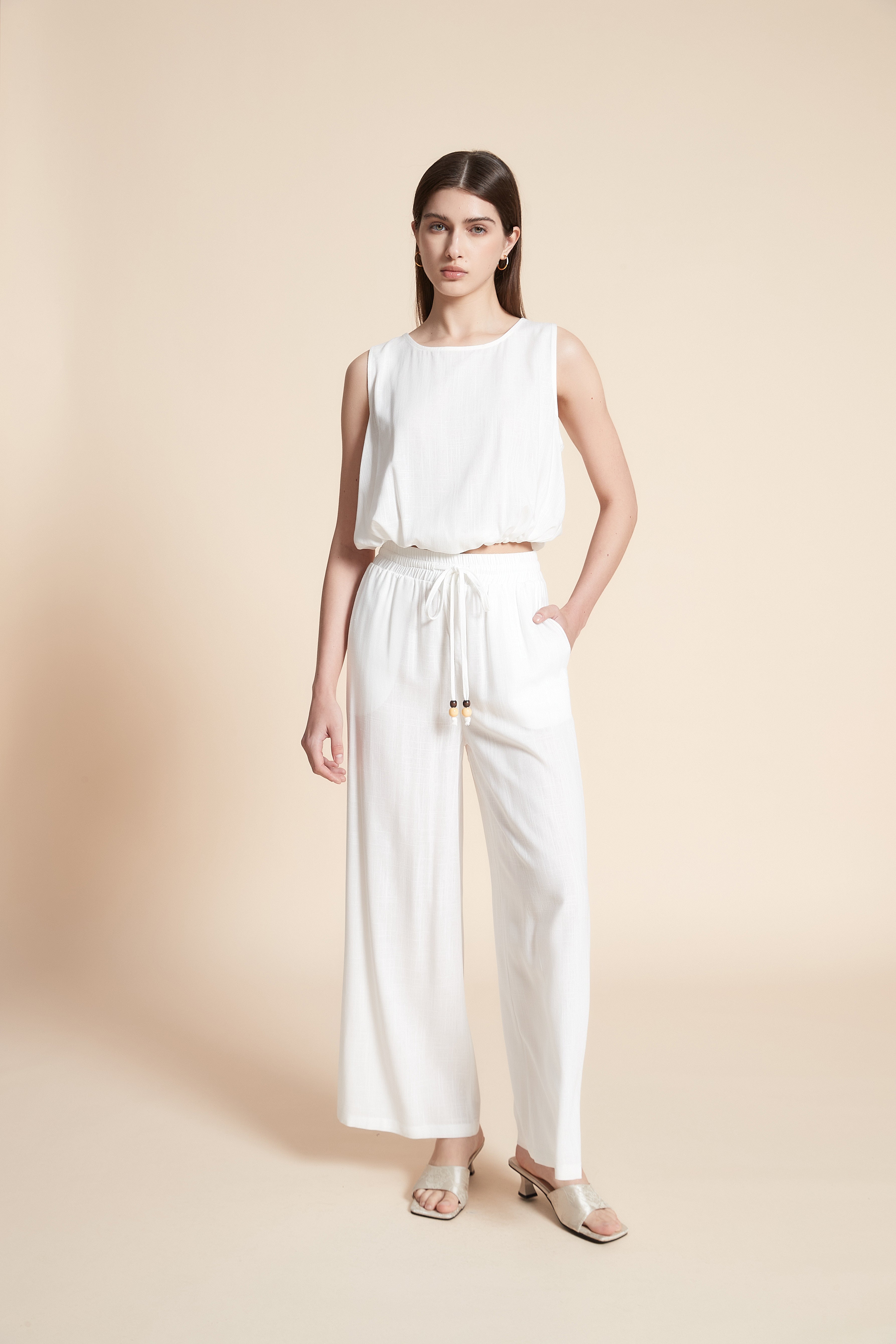 Wide Plain Long Pants
