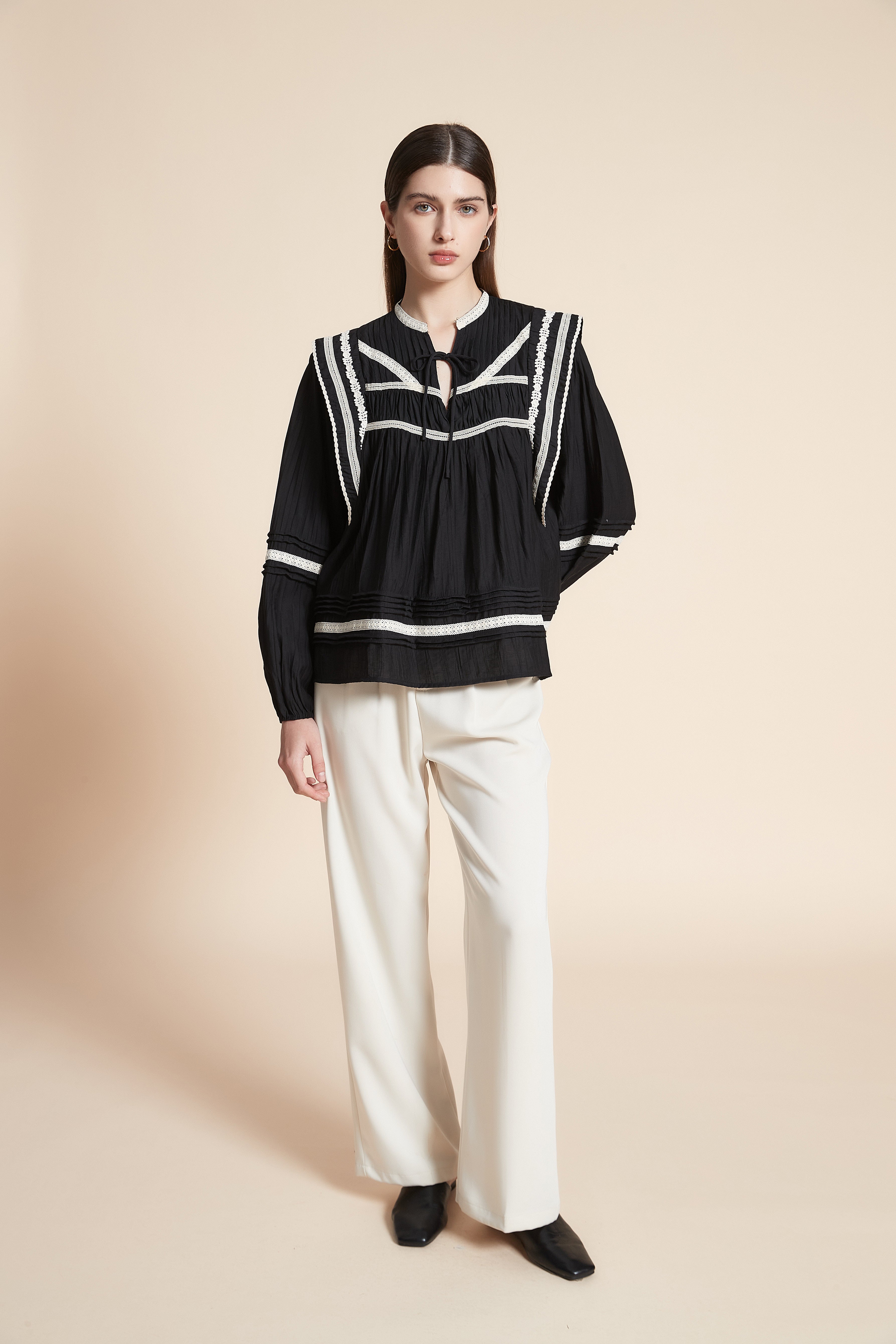 Long Sleeve Mid-Length Blouse