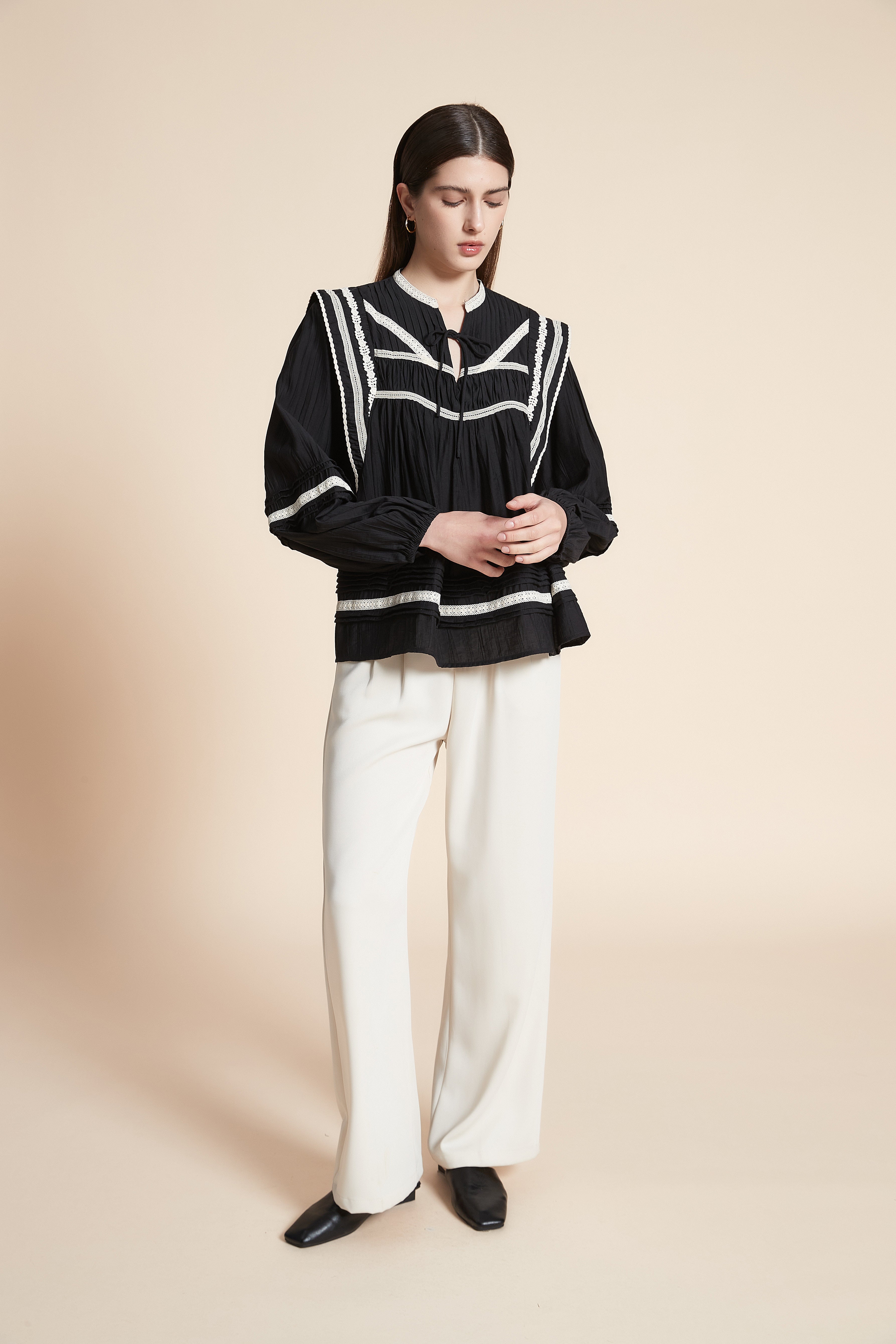 Long Sleeve Mid-Length Blouse