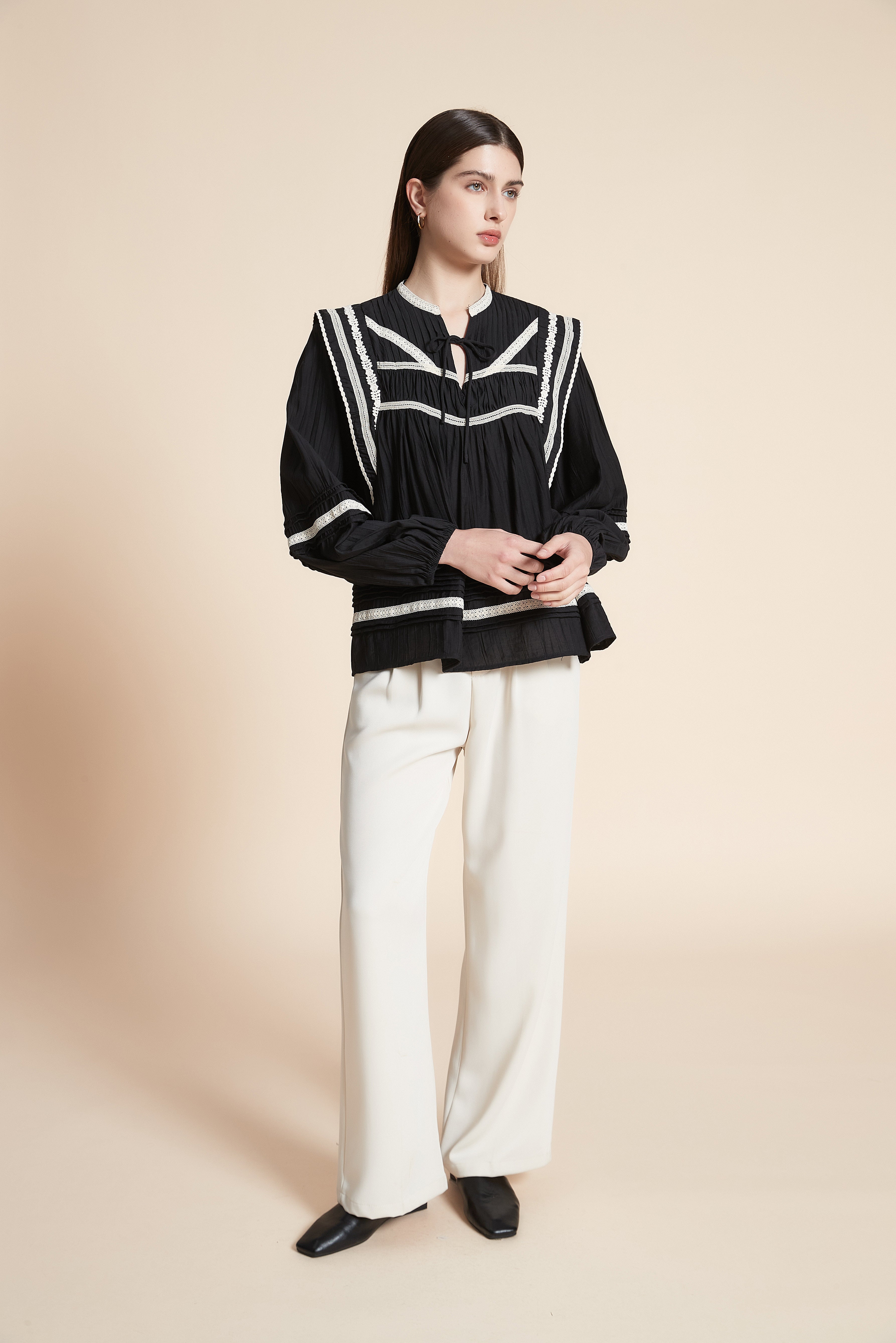 Long Sleeve Mid-Length Blouse