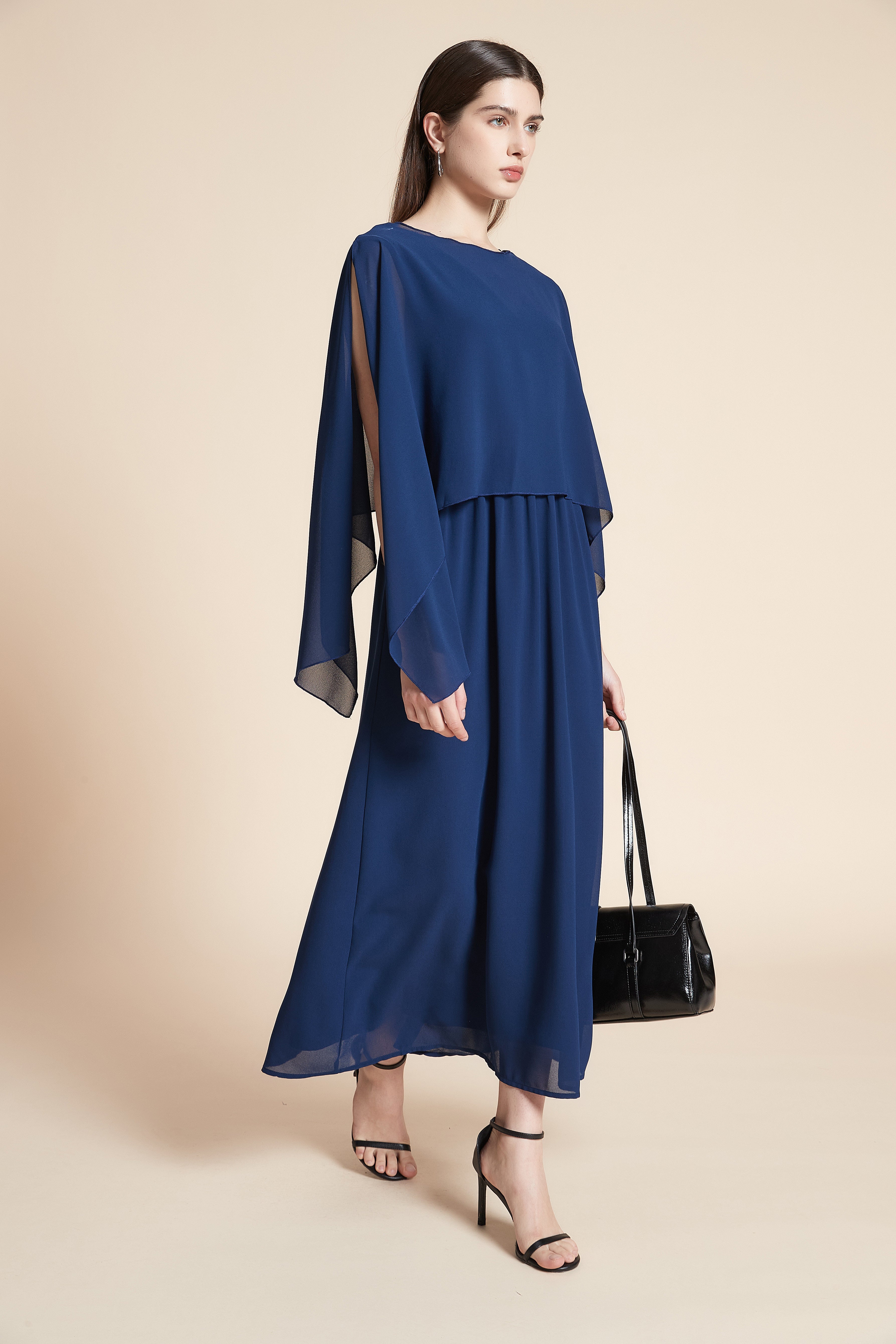 Plain Long Sleeve Maxi Dress