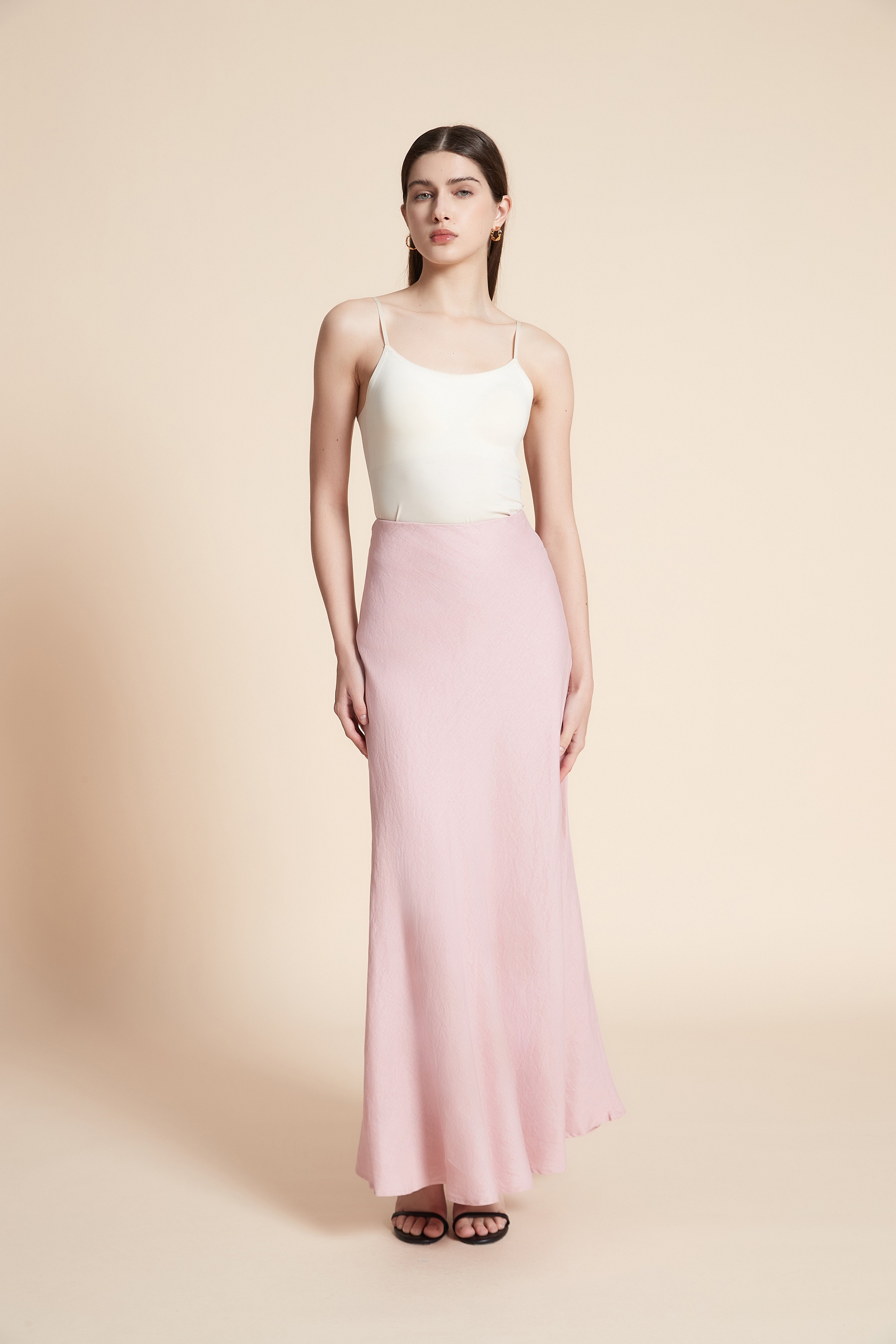 Wide Plain Maxi Skirt
