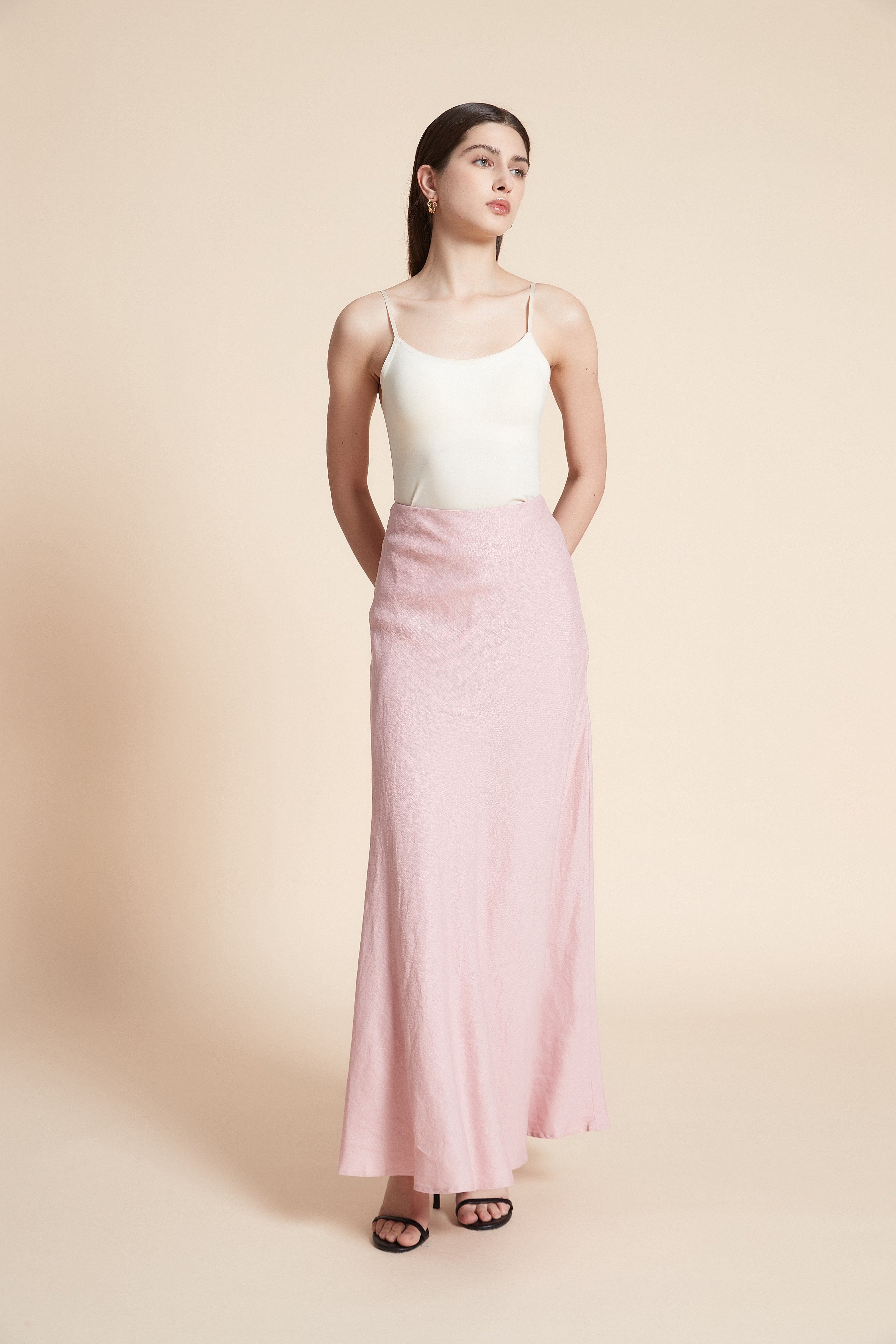 Wide Plain Maxi Skirt