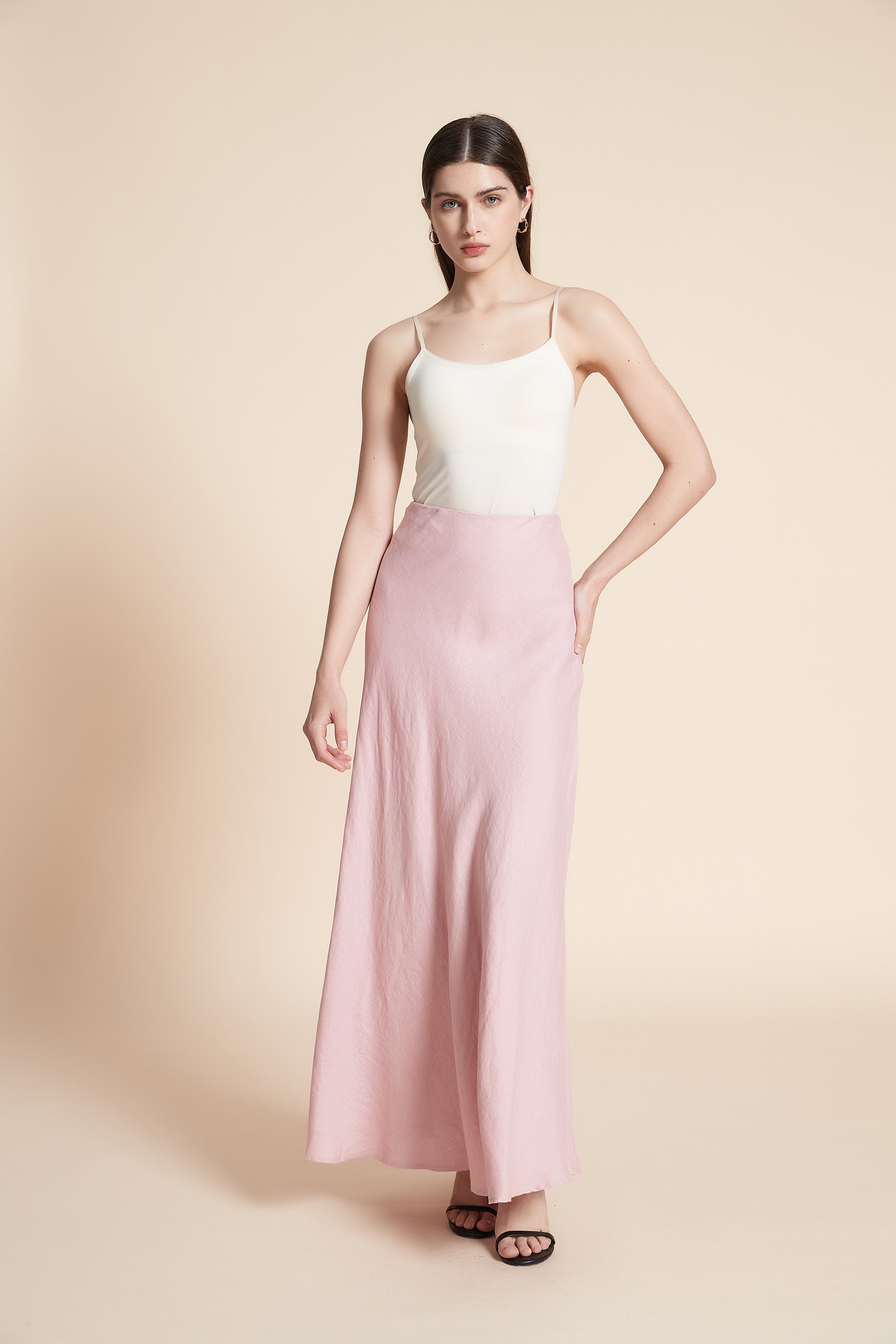 Wide Plain Maxi Skirt