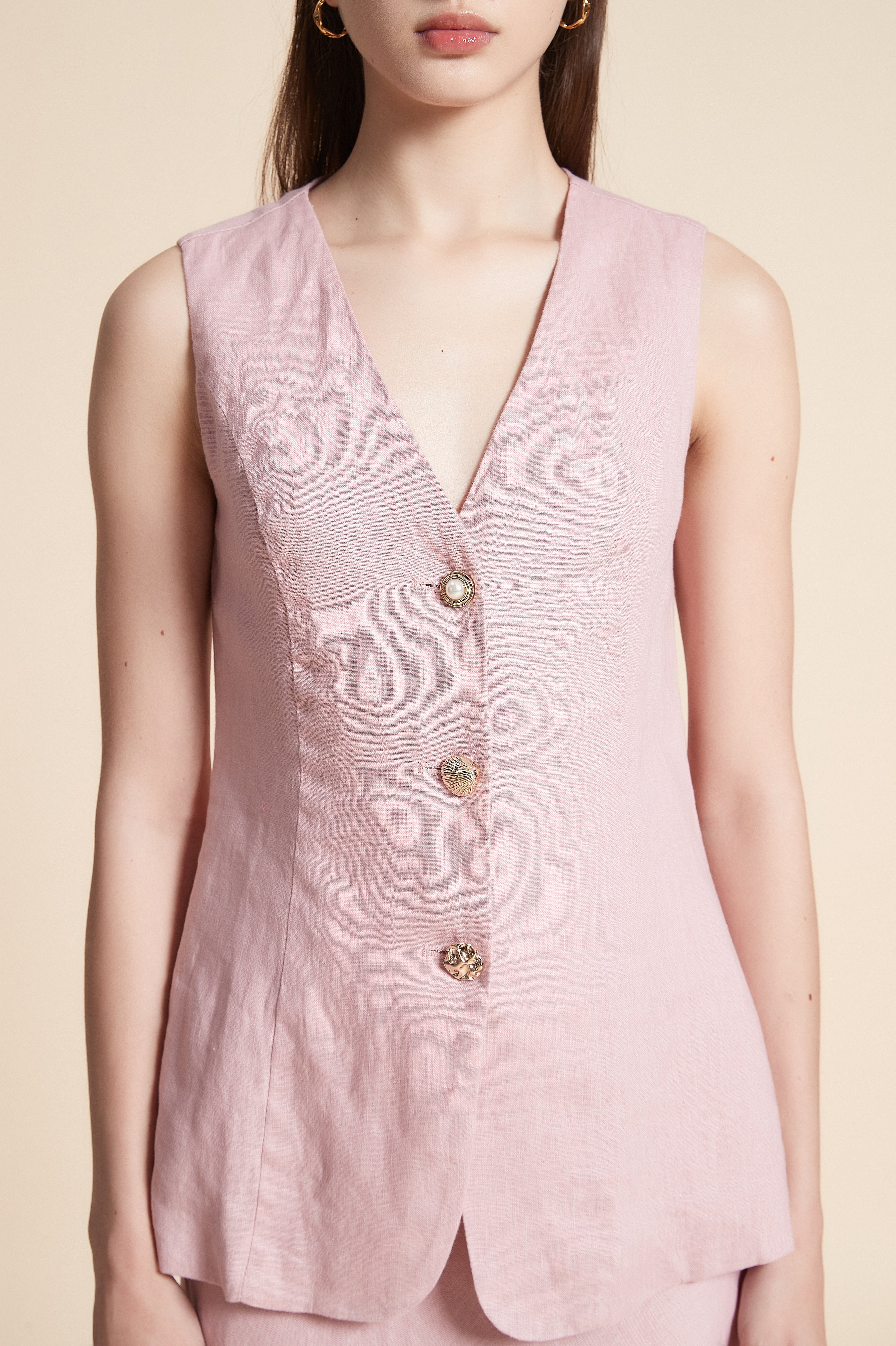 Plain Waist-Length Sleeveless Vest